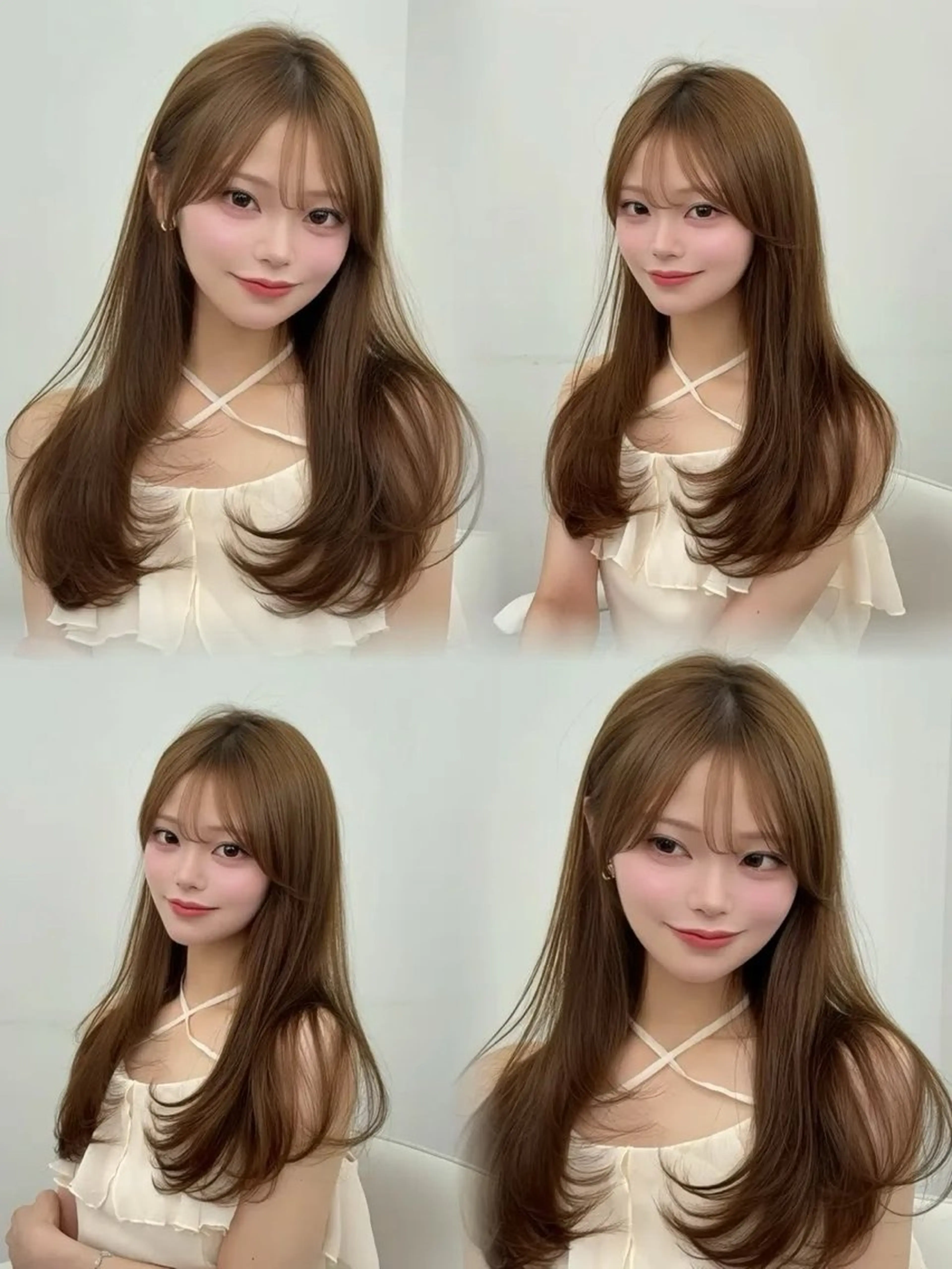 ロング カラー 小顔カット カット ヘアカラー トリートメント 韓国ヘア/レイヤー/ 顔まわり足立遥奈のヘアスタイル