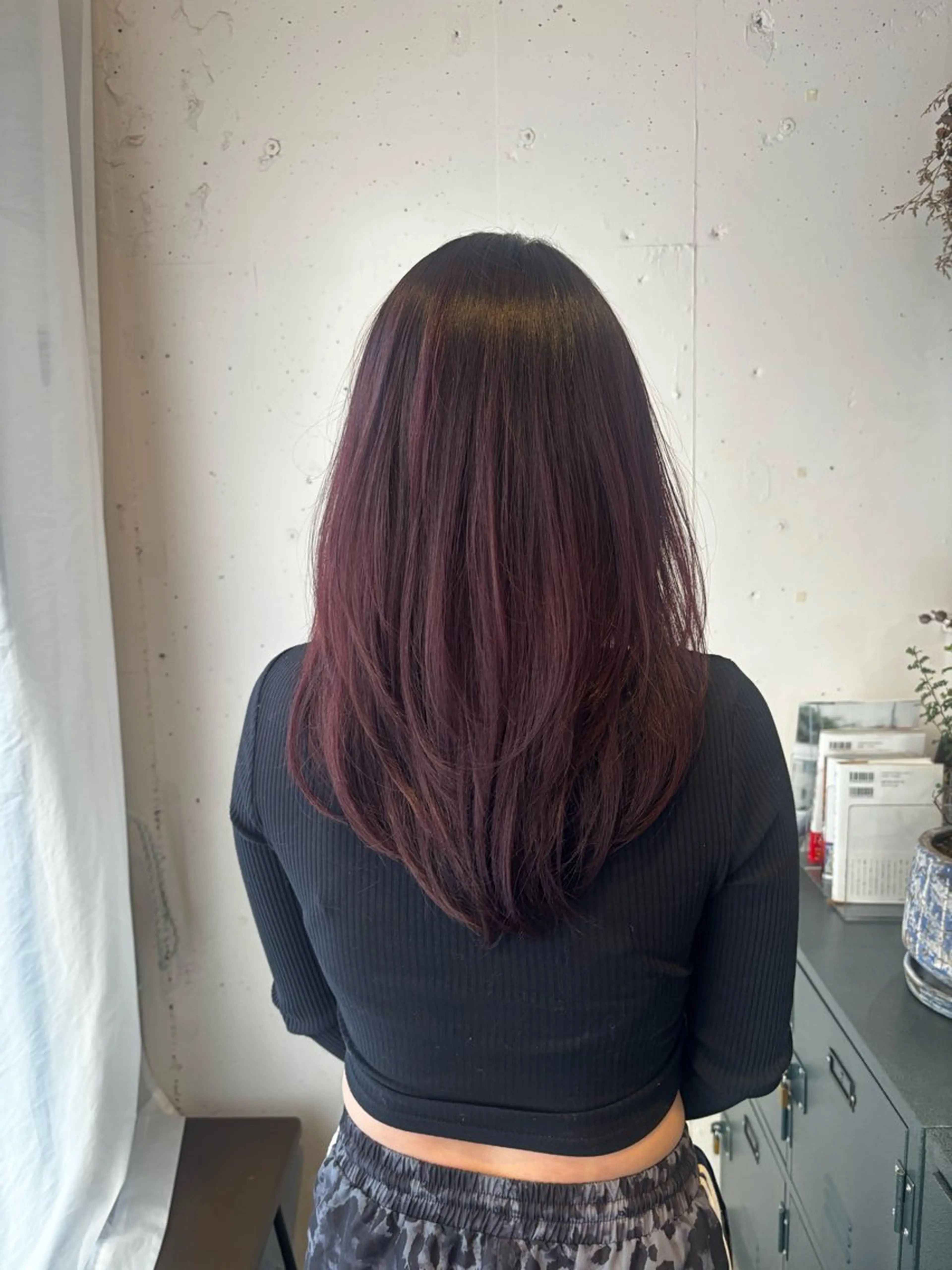 ロング カラー レッドカラー レイヤーカット カット ヘアカラー トリートメント 🍒サクラ🍒 /透明感カラー/艶髪のヘアスタイル