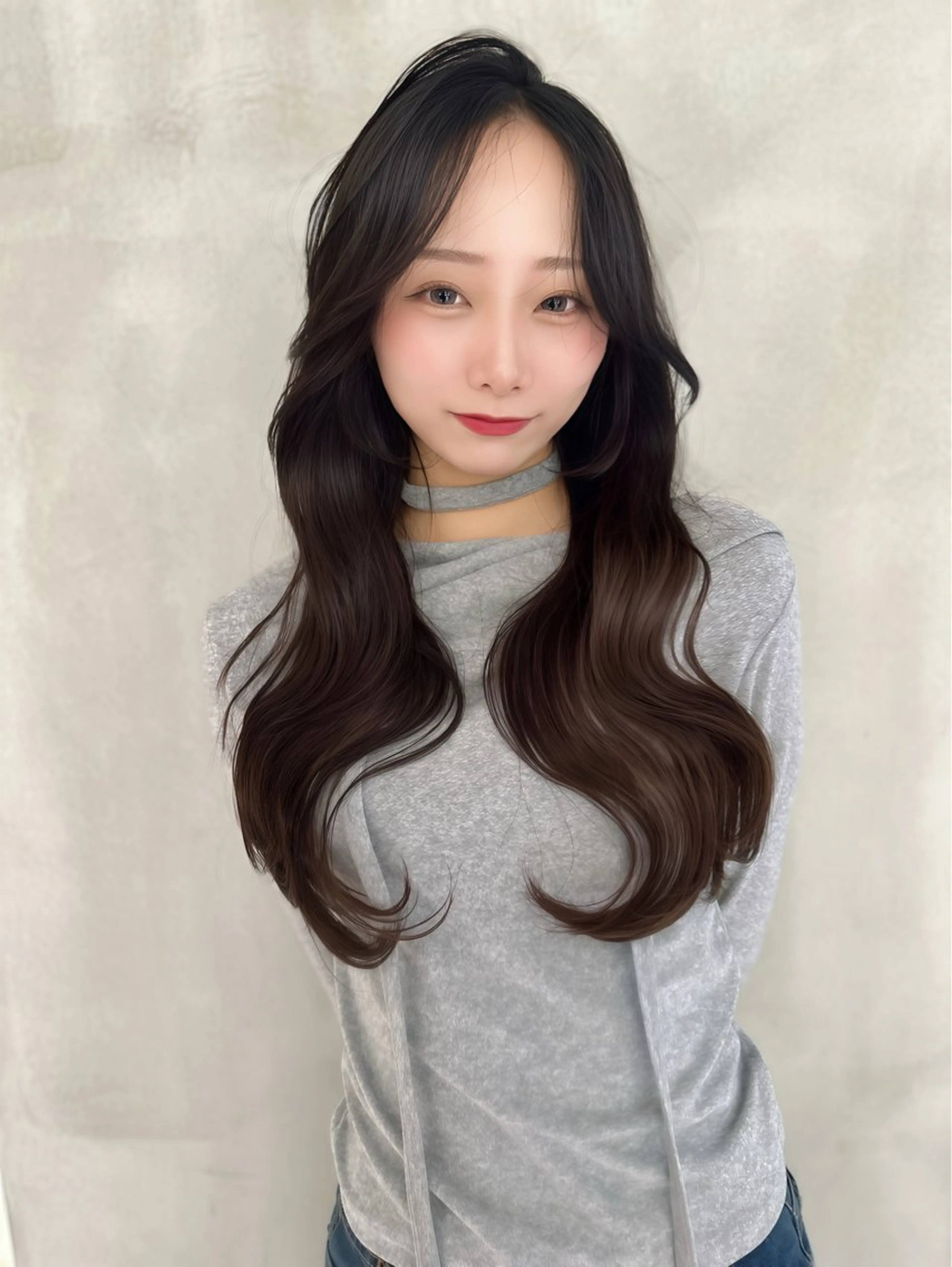 ロング カット ヘアカラー MASHU韓国ヘア/ レイヤー/透明感カラのヘアスタイル