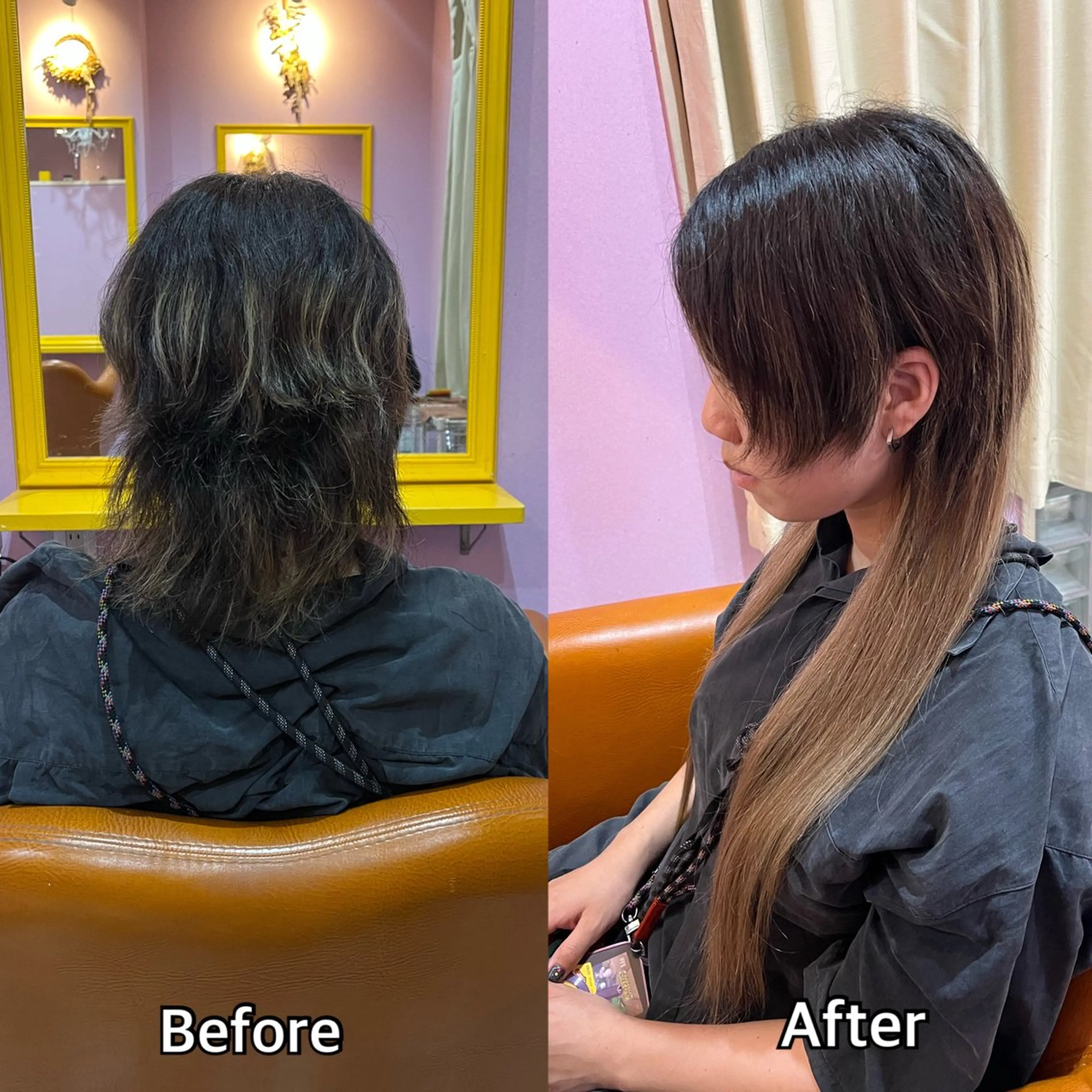 ロング シール+ちび編み込み エクステ梅田🐨のヘアスタイル