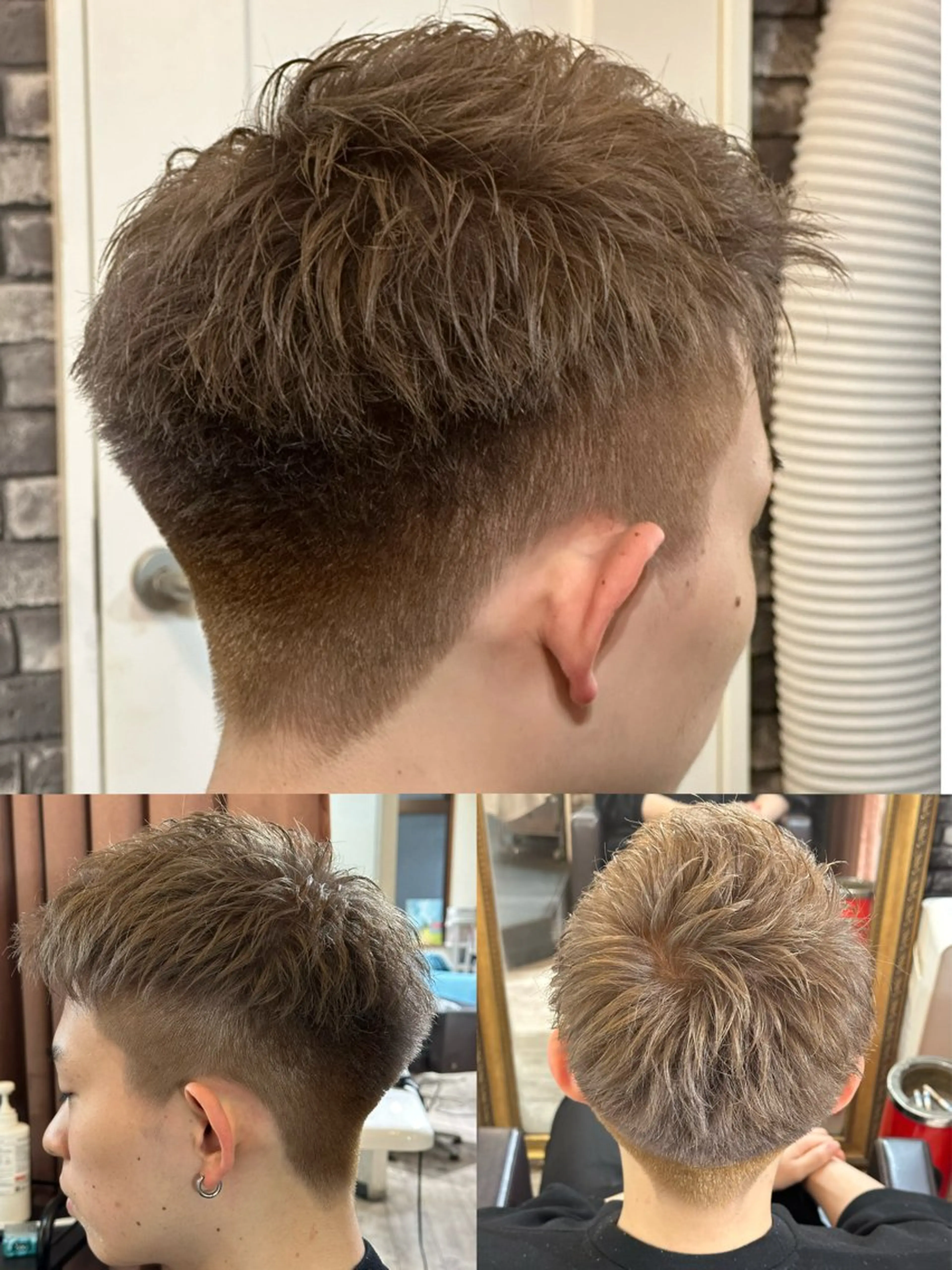 ショート カラー メンズ メンズブリーチ ブリーチ ダブルカラー 東心斎橋🌏豆柴 🐾倶楽部のヘアスタイル