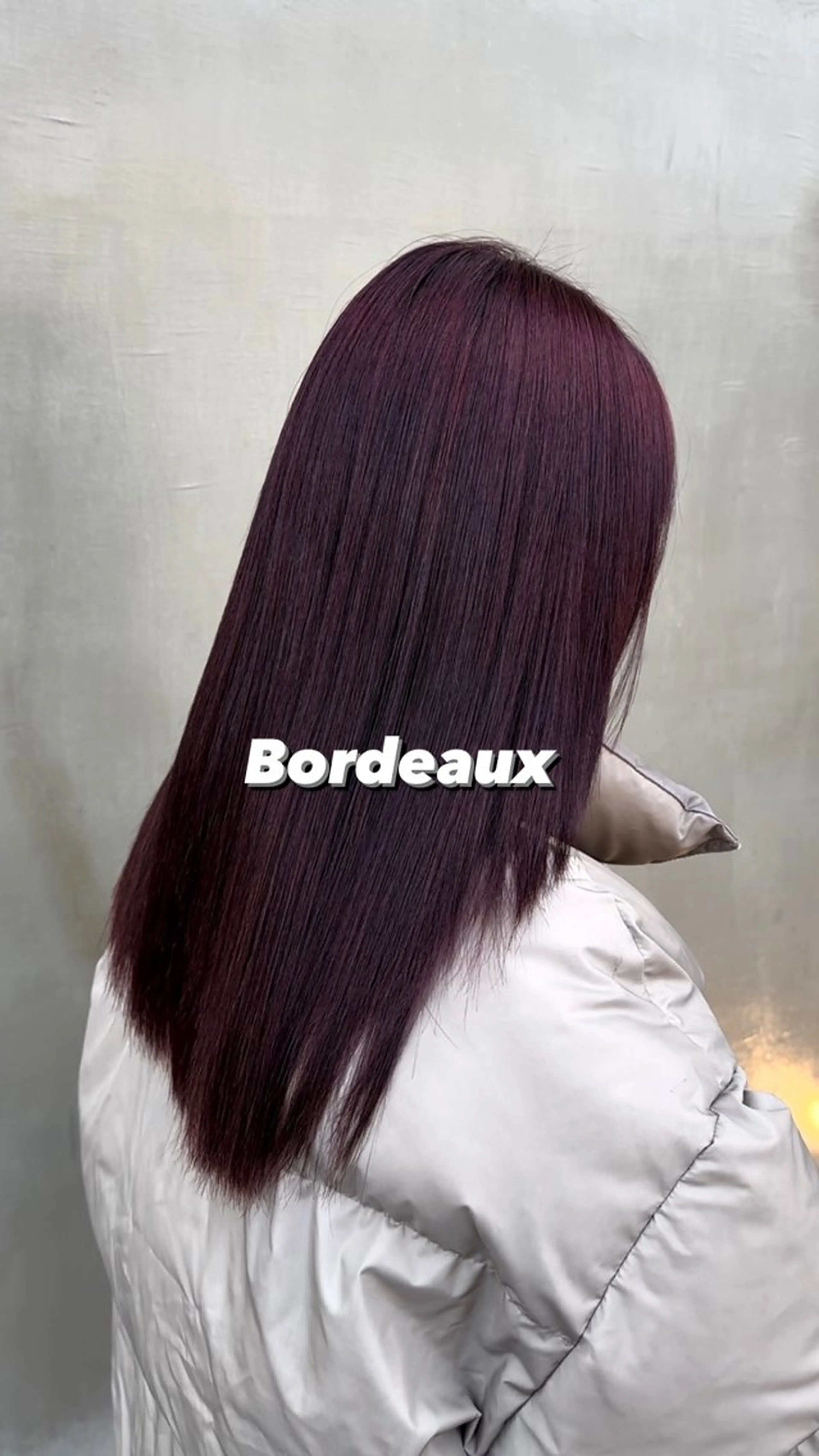 セミロング カラー ブリーチ ボルドーカラー ブリーチなしカラー 各務原/カラー/ブリ ーチお任せください！のヘアスタイル