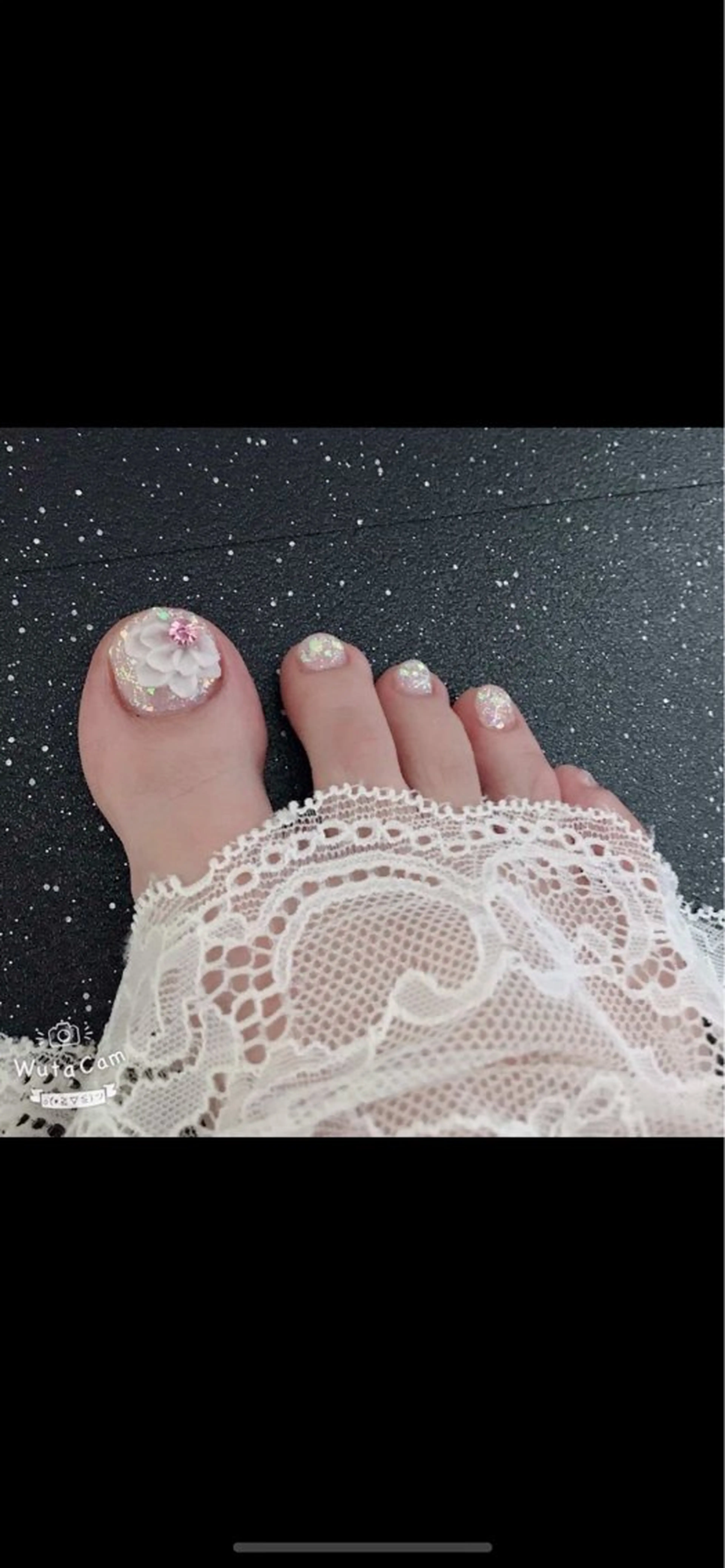 初回自爪付け替えオフ無料★フット親指アートコースの写真