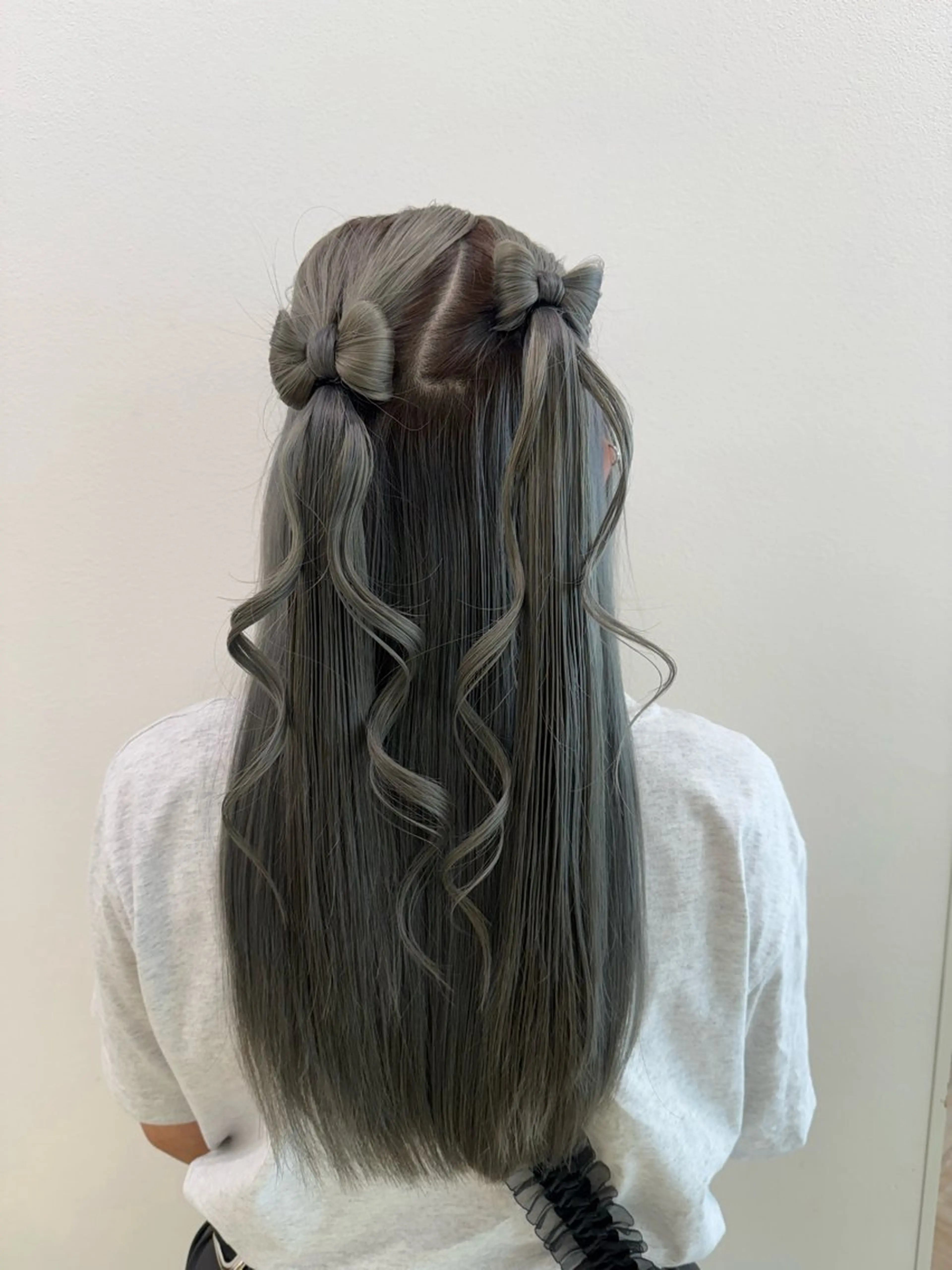 ロング ボブ くびれヘア ハイライト 髪質改善 韓国風ヘア ヘアセット 韓国/ヘアアレンジ/ 髪質改善/夏美のヘアスタイル