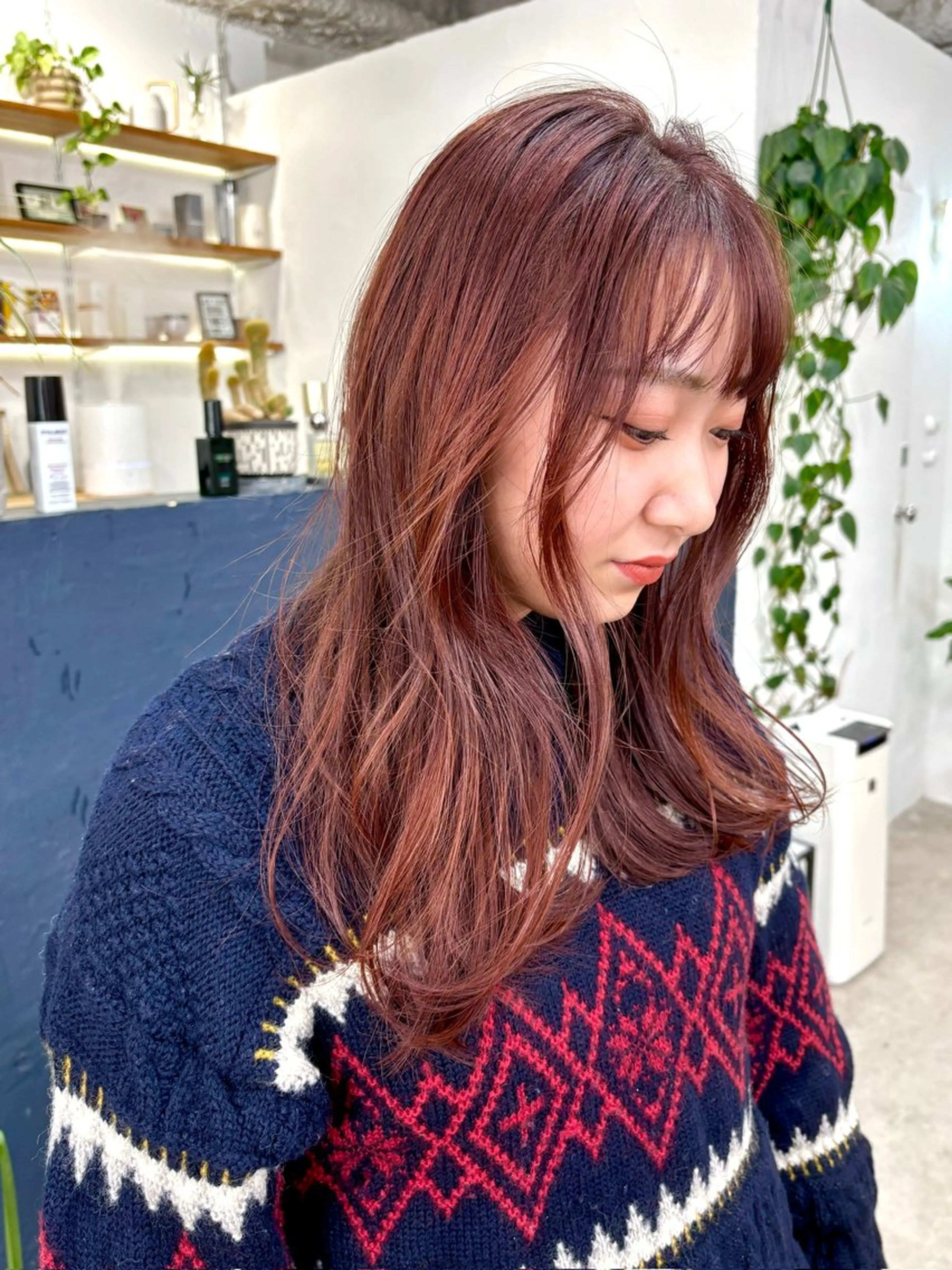 セミロング カラー ベージュカラー ブリーチ ブラウンカラー カシス 透明感カラー 暖色カラー/天神/ ヘイマサクラのヘアスタイル