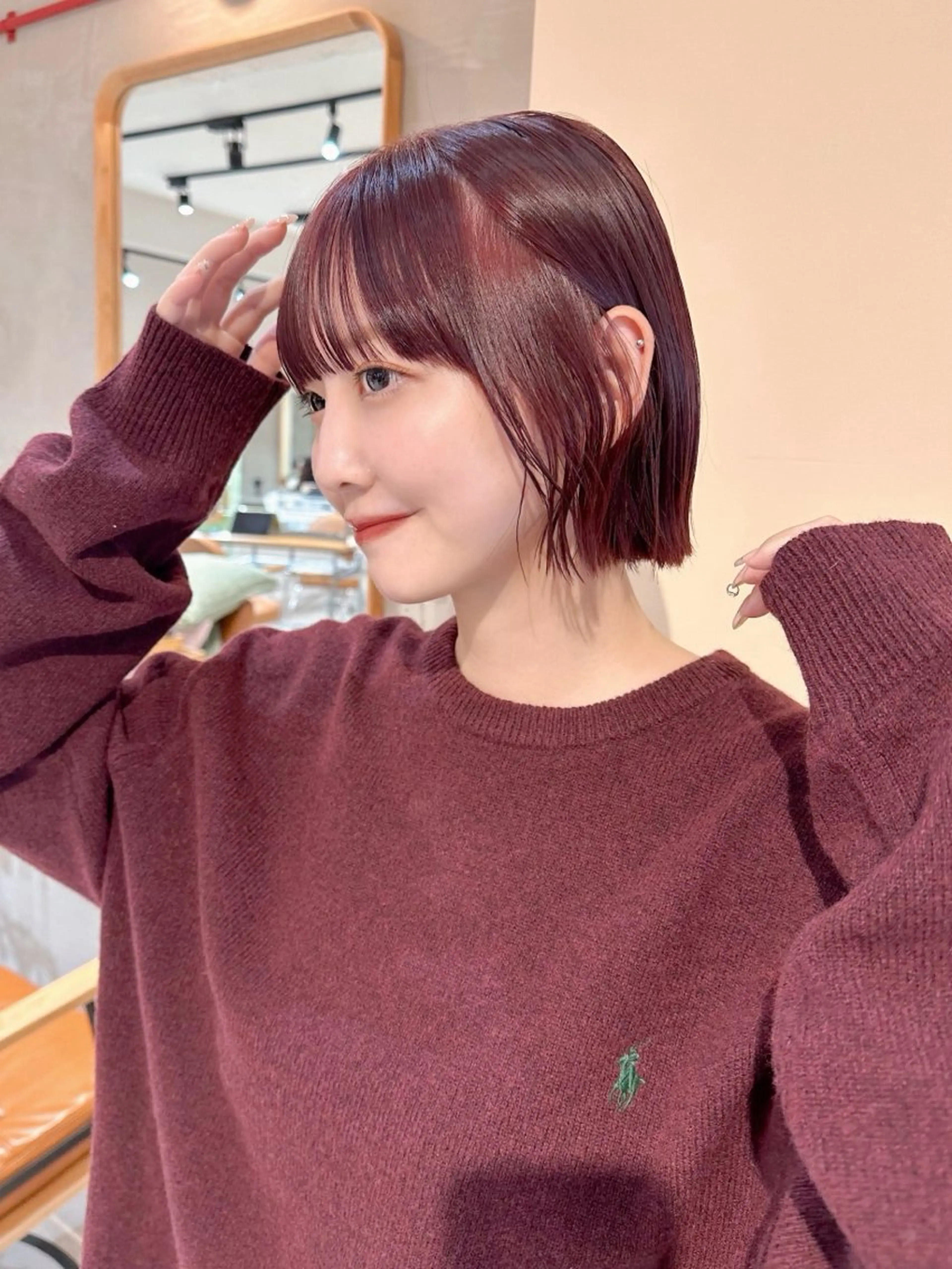 ショート ボブ カット ヘアカラー トリートメント ヘアセット 🧸🫧暖色/ボブ/ 橋本美柚🫧🧸のヘアスタイル
