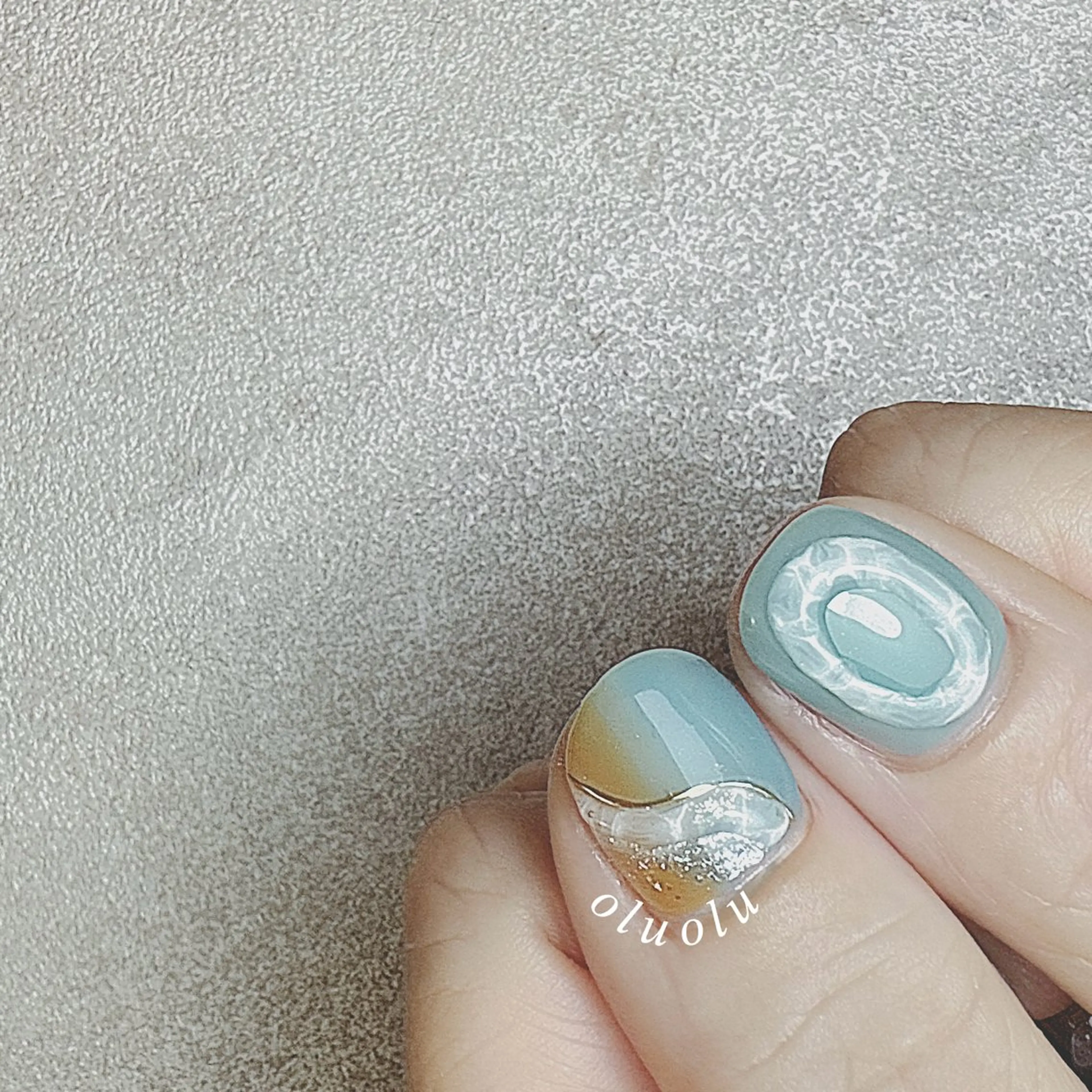 ネイル アートネイル フットネイル グラデーション ニュアンスネイル ぷっくりネイル ハンドネイル 大村 紬華のネイルデザイン