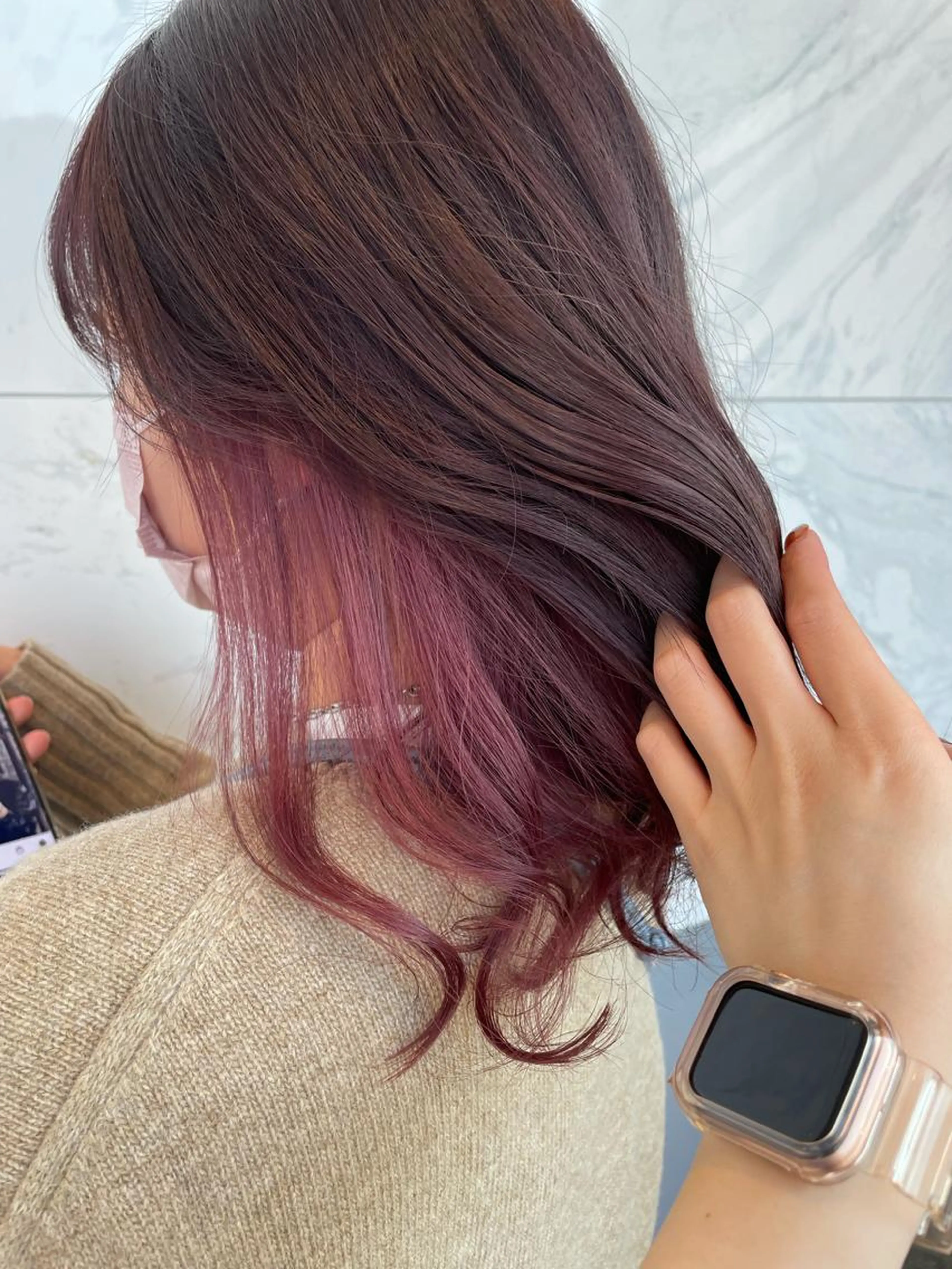 ❤️インナーカラー（ブリーチ込）＋艶カラーの写真