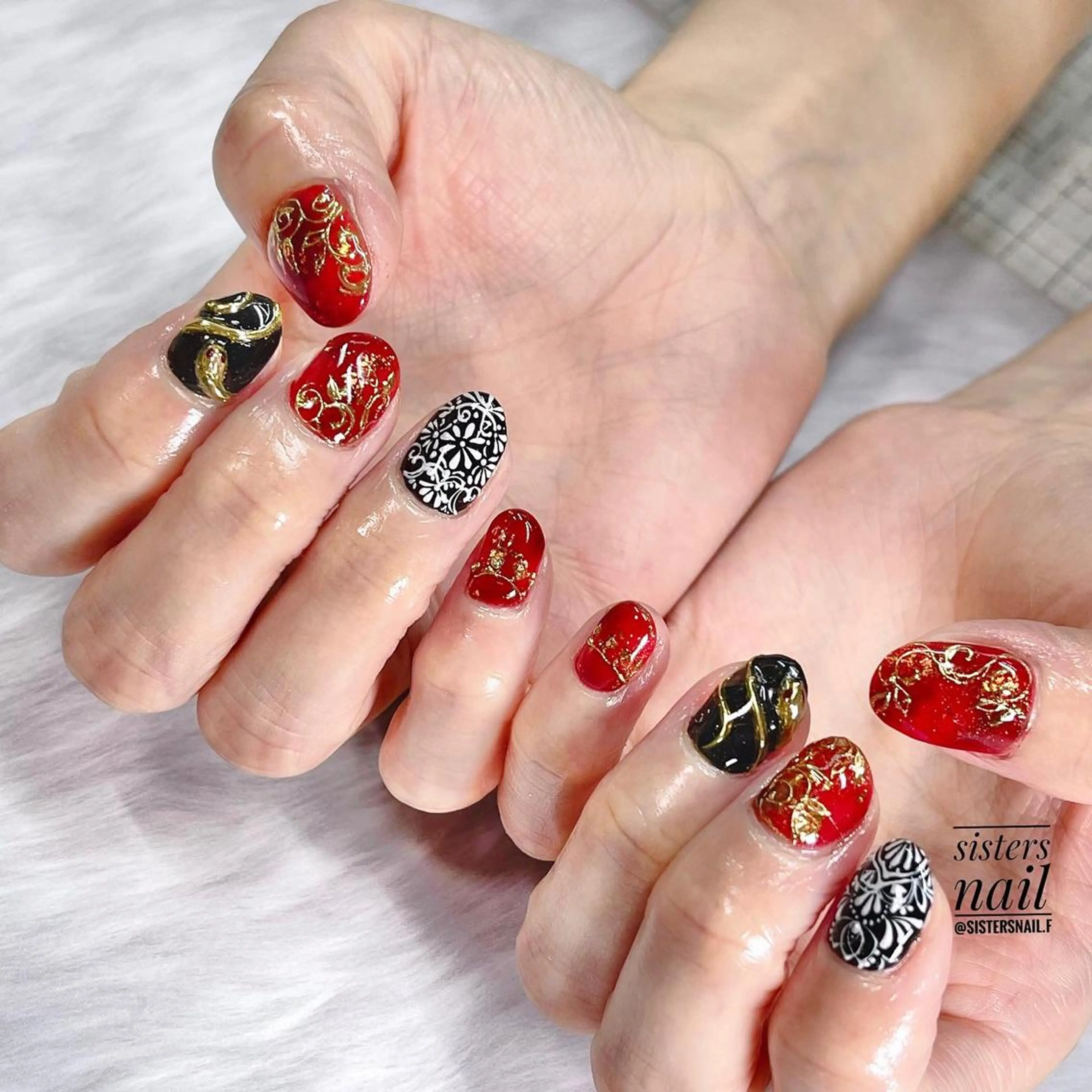 ネイル アートネイル べっ甲ネイル sisters nail.fのネイルデザイン