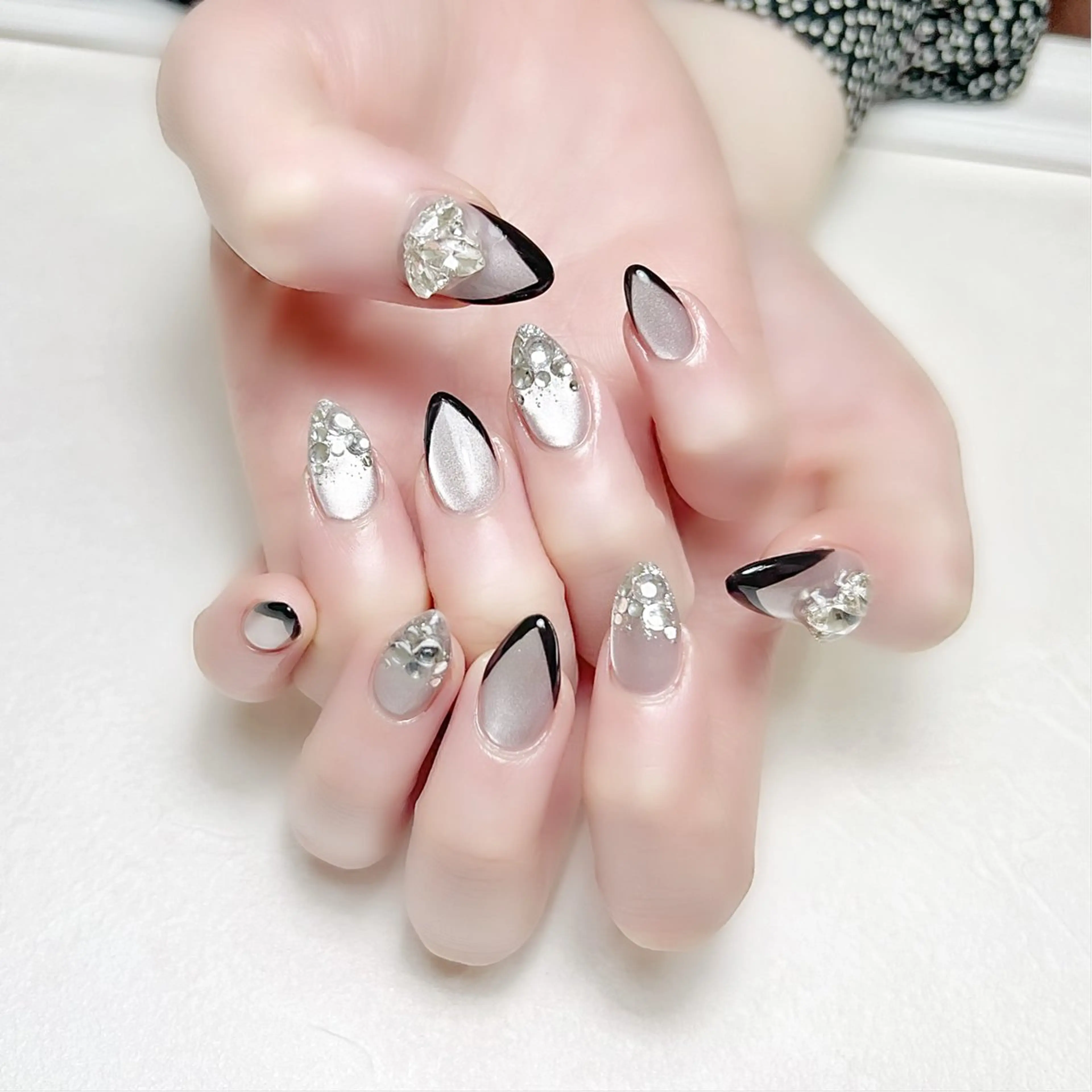 ネイル フレンチネイル マグネットネイル オフィスネイル ワンカラーネイル 春ネイル rouse nail RISATOのネイルデザイン