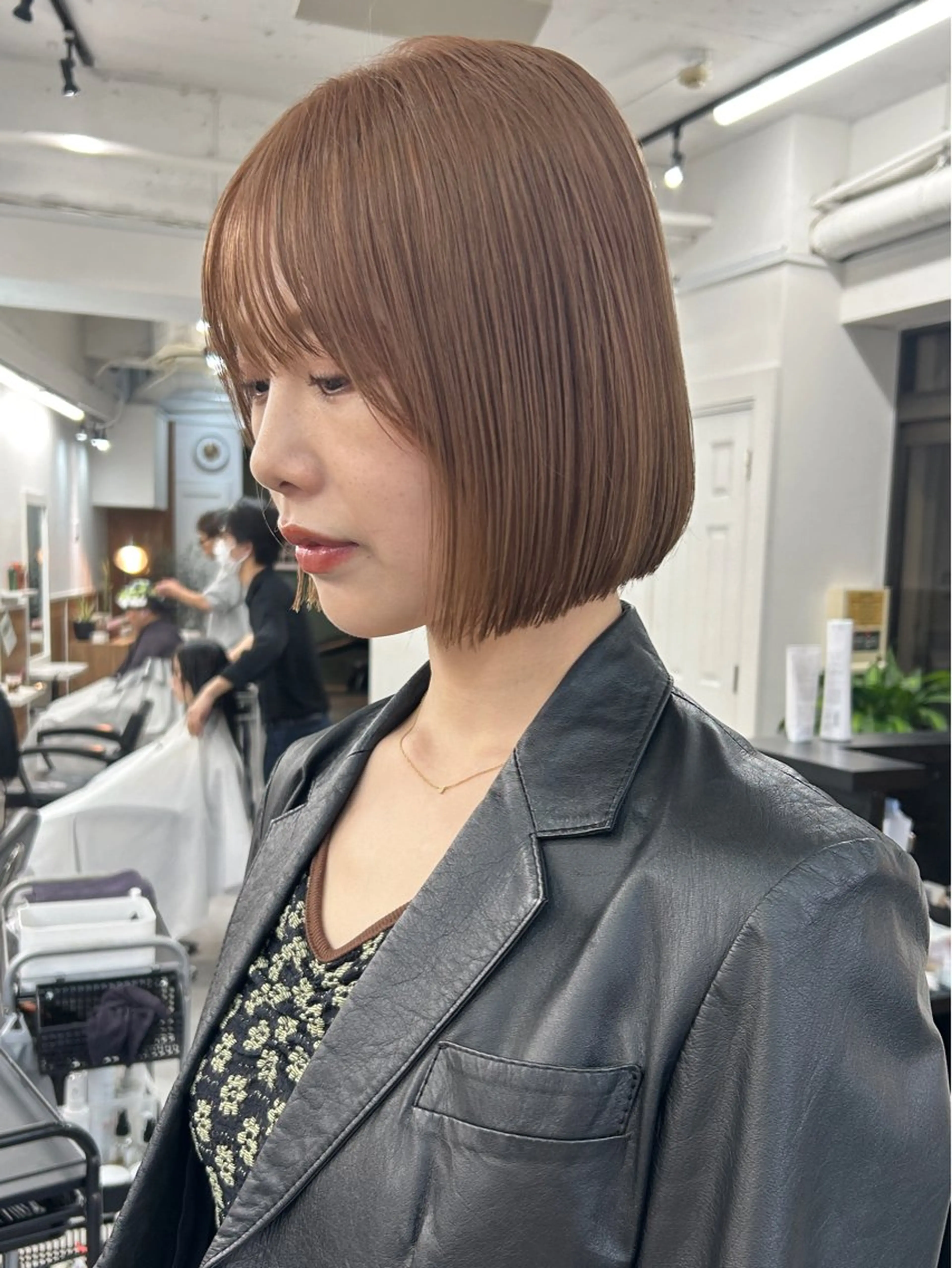 ミディアム カラー レイヤーボブ/ 艶カラー/サナ🌼のヘアスタイル