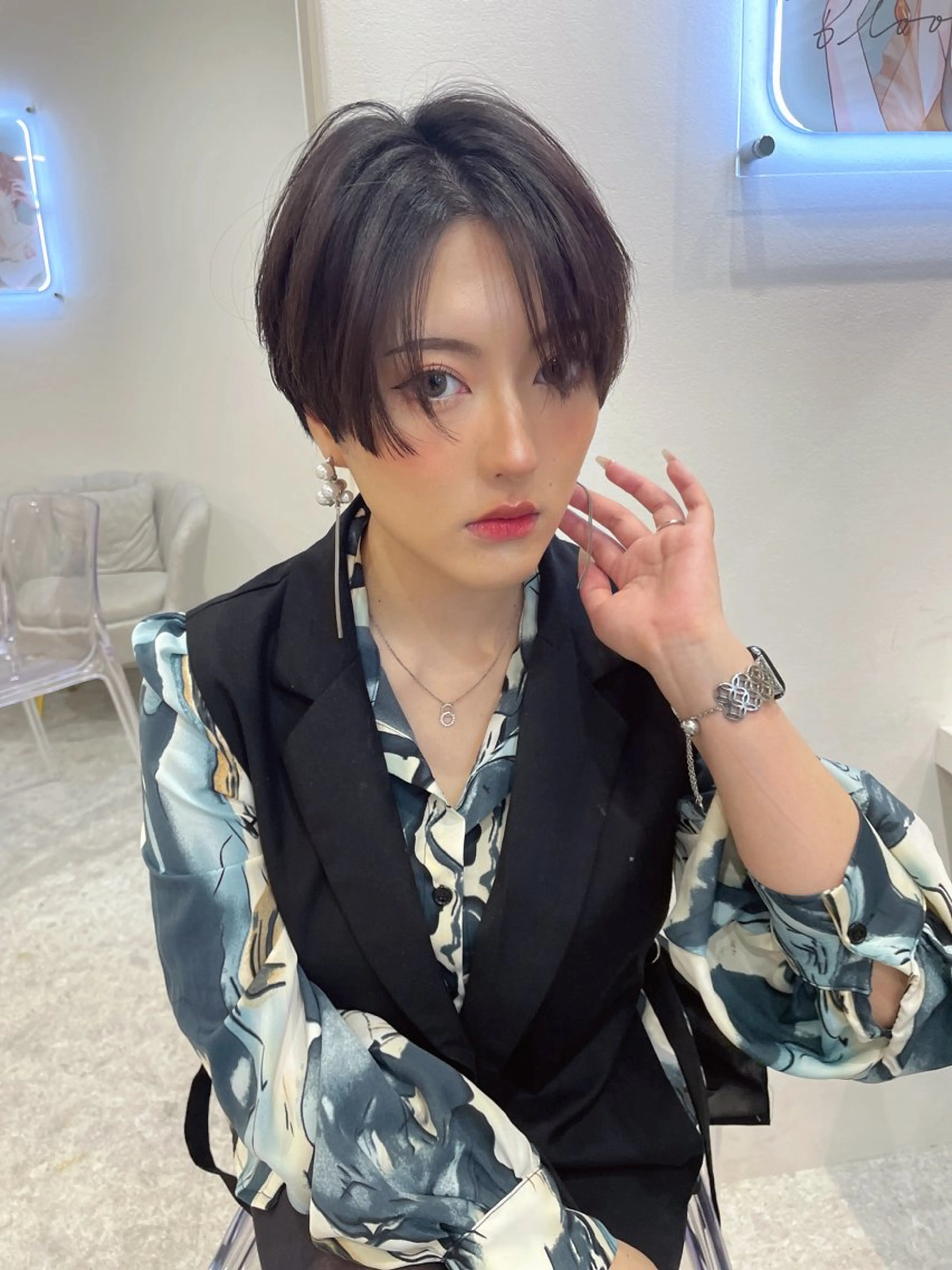 ショート 🎀大川 錬🎀 ブリーチなしWカラーのヘアスタイル