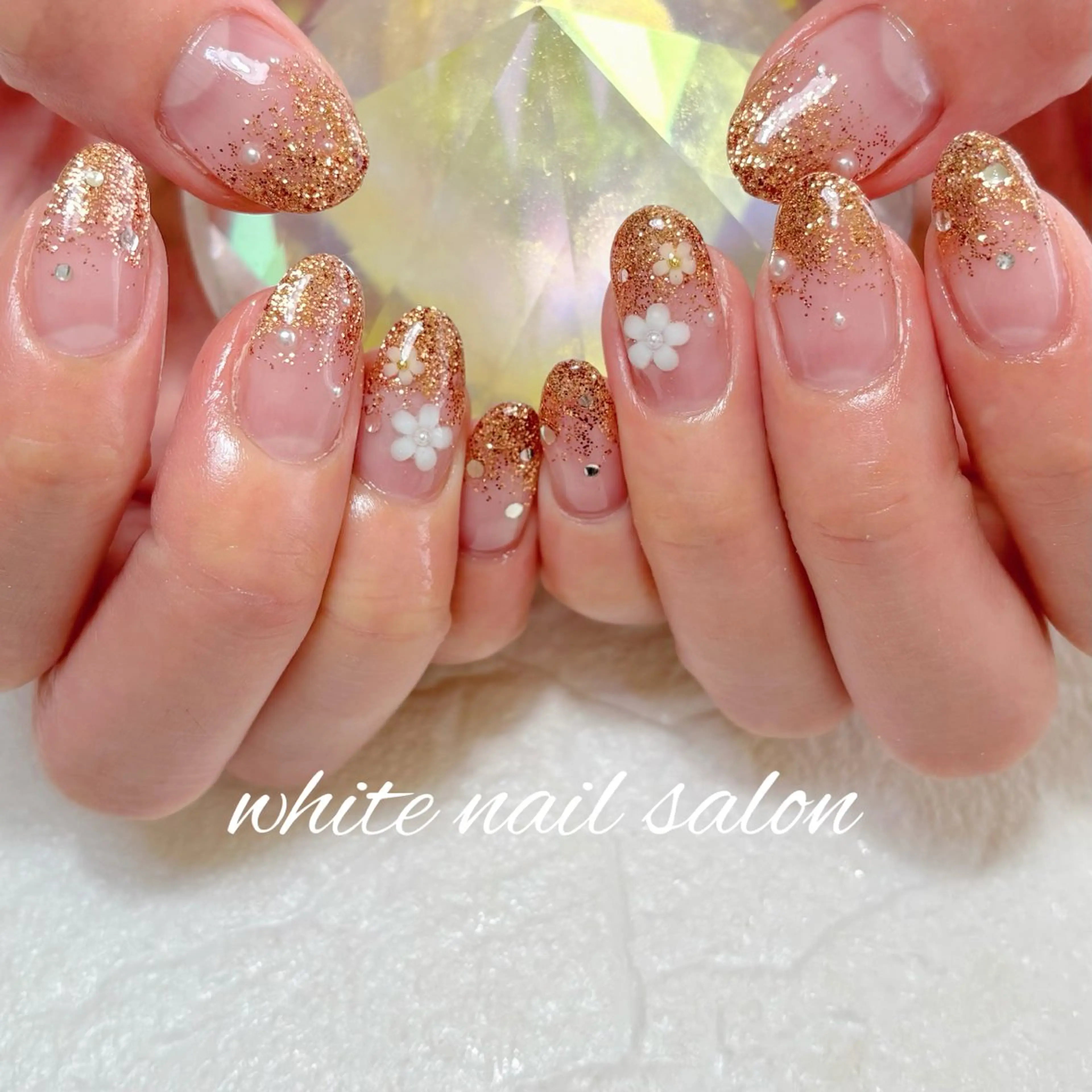 ネイル フットネイル ホワイト ハンドネイル white nail salonのネイルデザイン