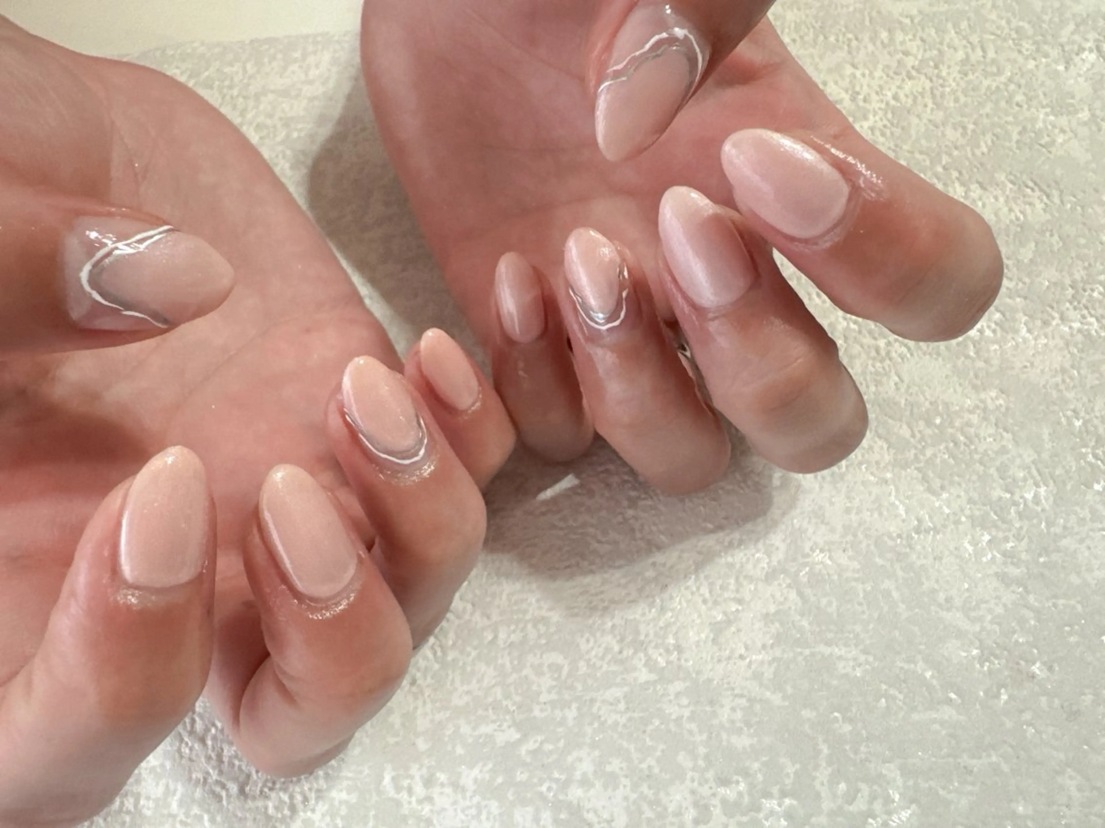 ネイル オーロラネイル フットネイル フレンチネイル ジェルネイル 韓国ネイル kikinail 溝の口のネイルデザイン