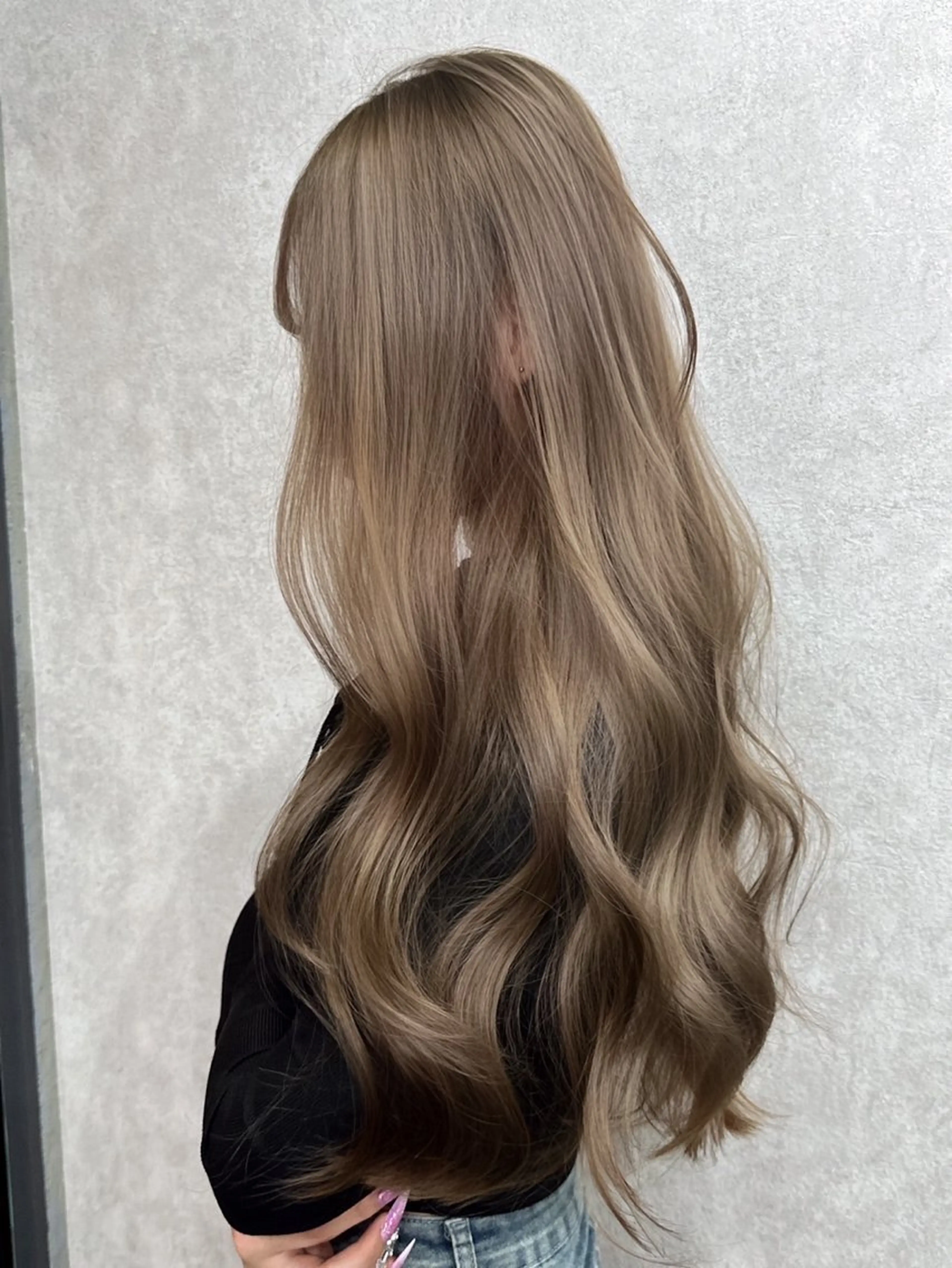 ロング カット ヘアカラー トリートメント AiM エイム　韓国レイヤーのヘアスタイル