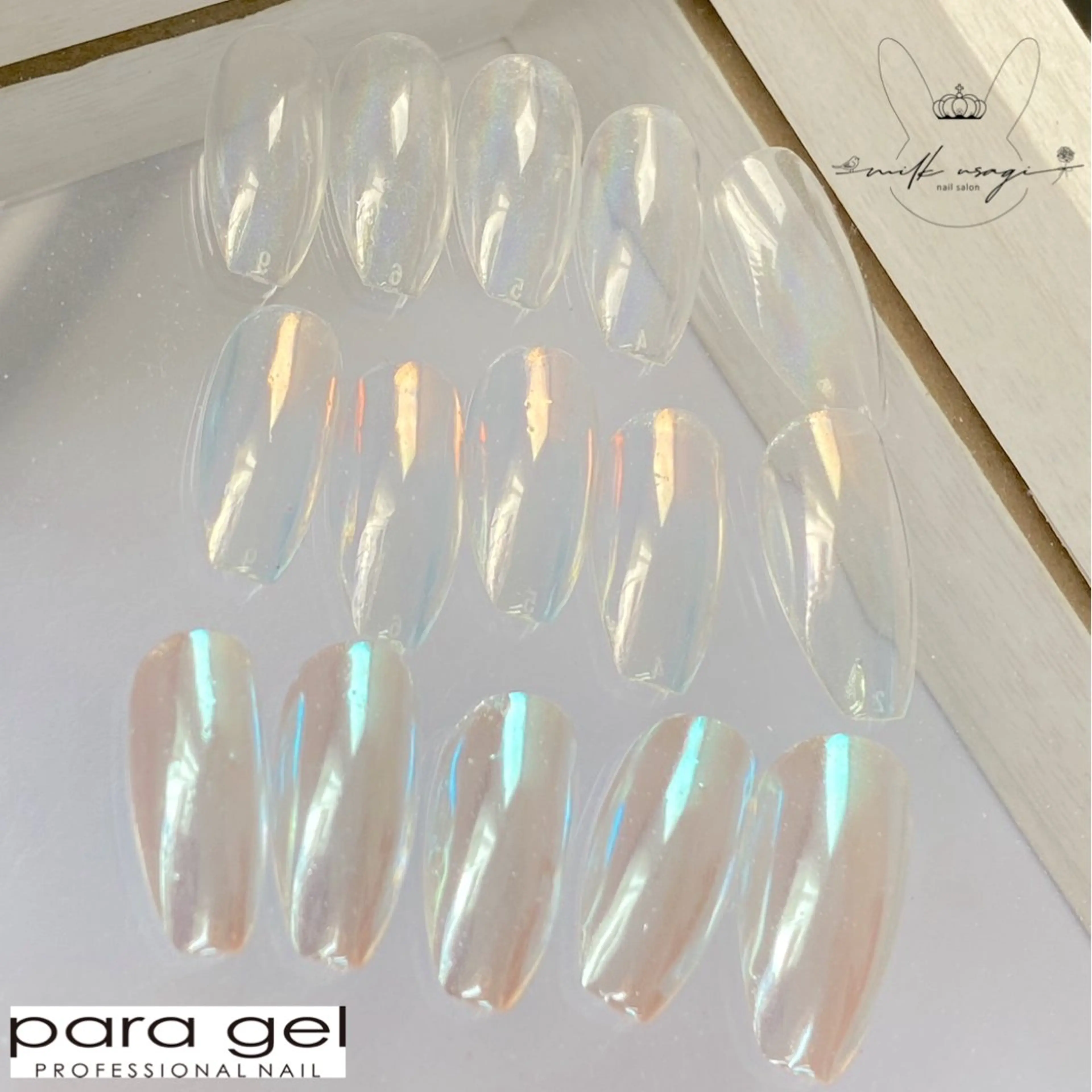 ネイル オーロラネイル ジェルネイル ミラーネイル パラジェル パラジェル専門店　認定サロンMILK USAGI三宮店所属・石堂 香のネイルデザイン