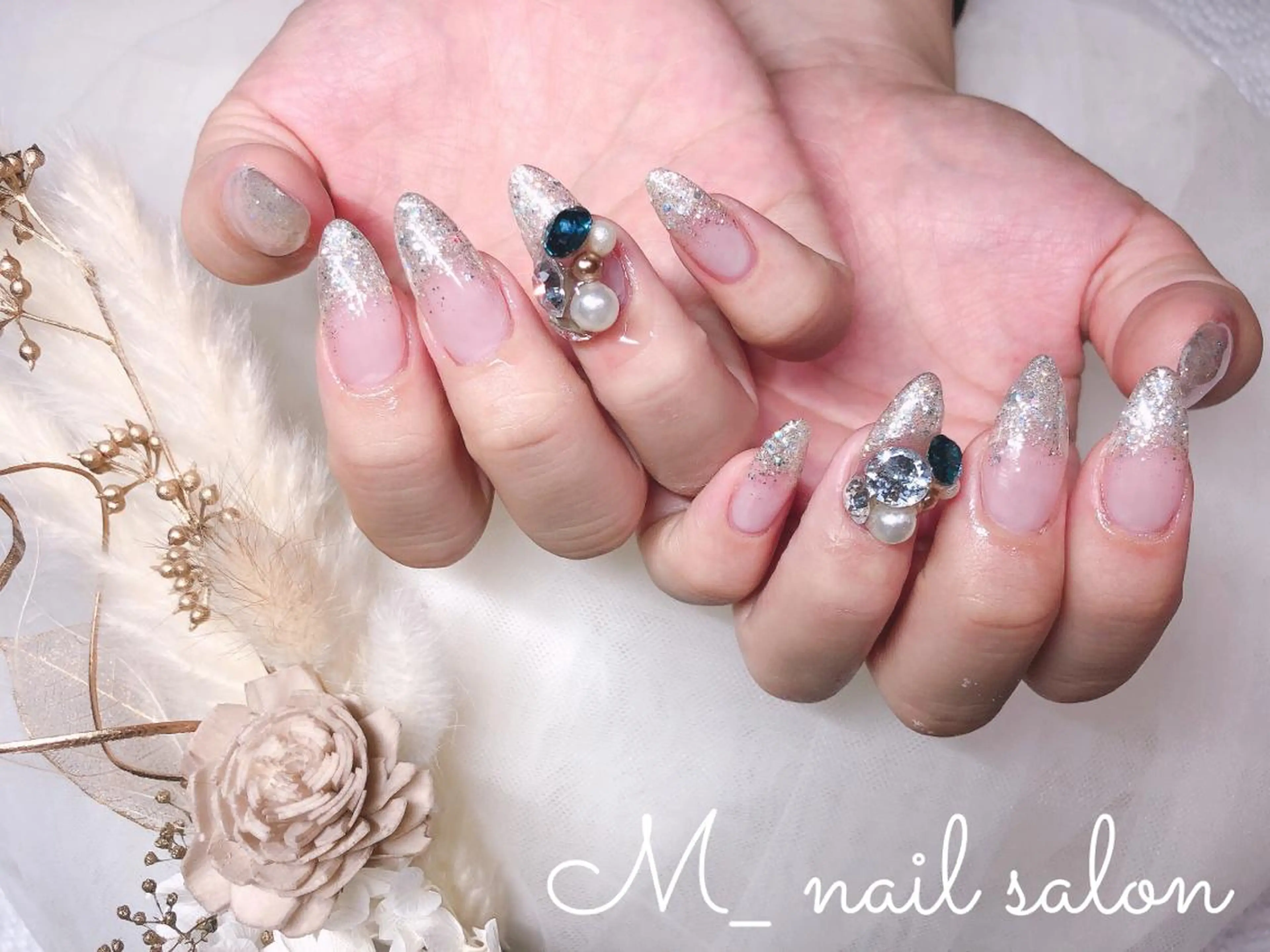ネイル ラメ(グリッター) ラメグラデーション ワンカラーネイル スカルプネイル M_nail salon所属・M_ nail salonのネイルデザイン