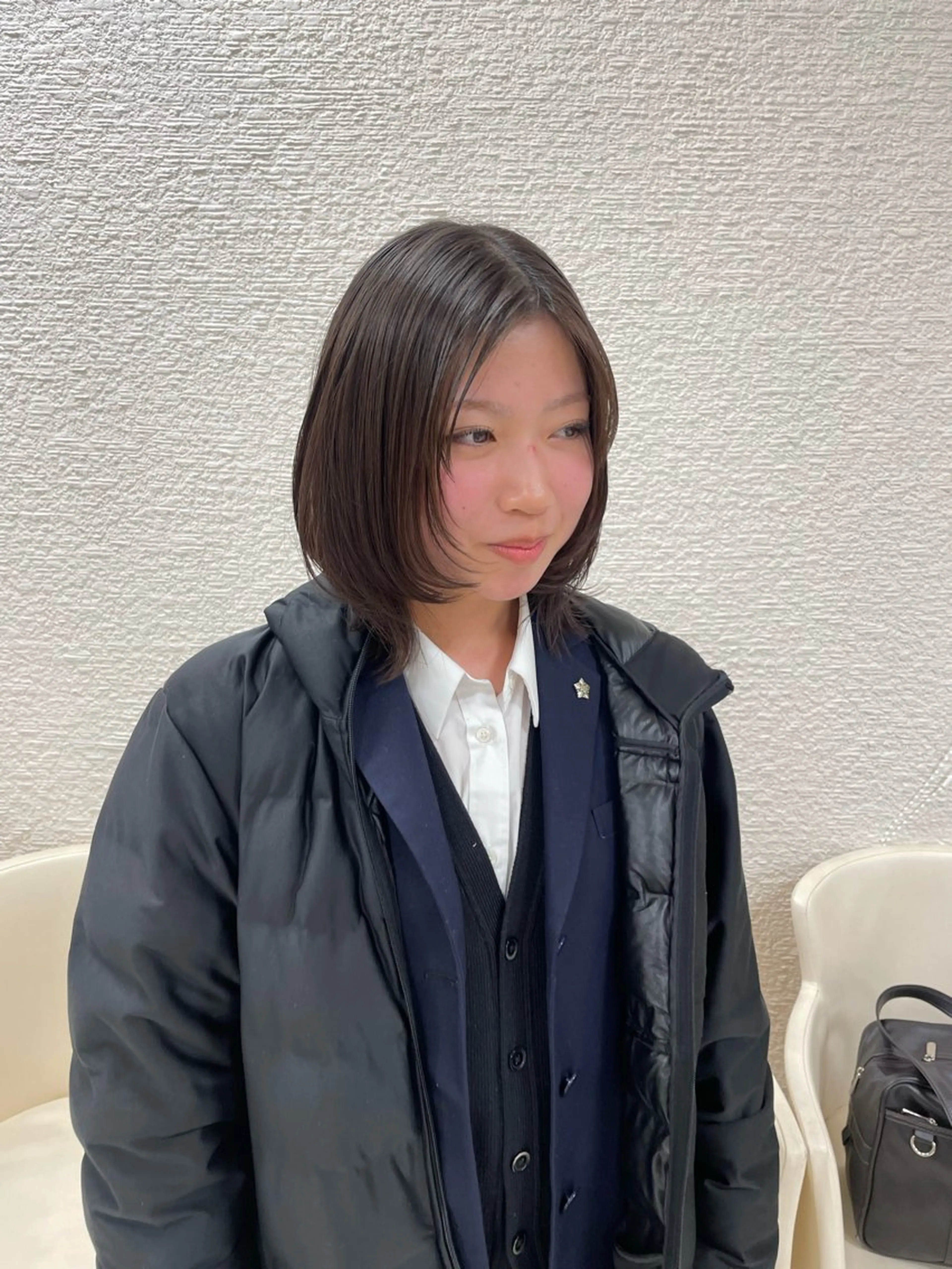 ミディアム 透明感ワンカラー🎀 レイヤー/AOのヘアスタイル