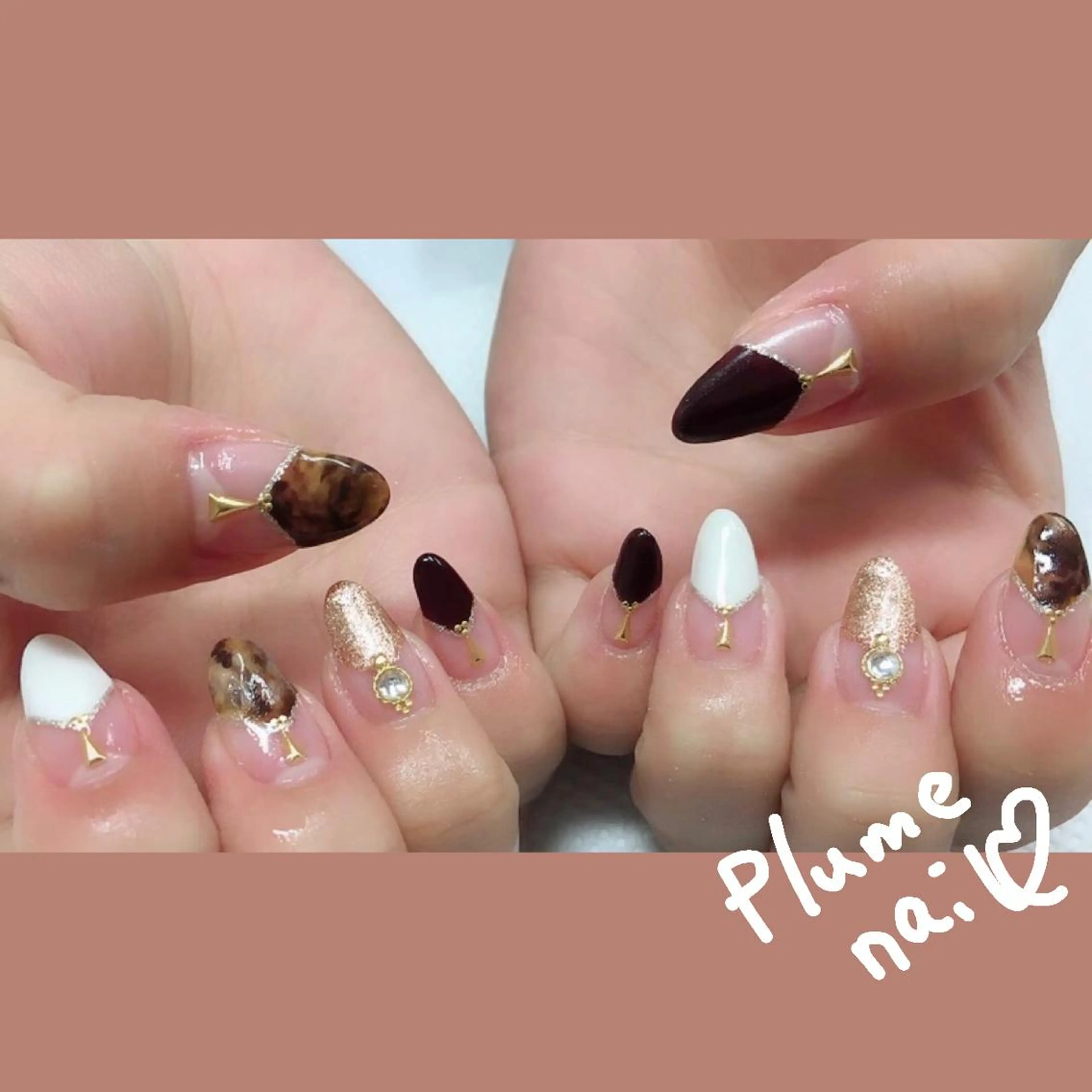 ネイル アートネイル フレンチネイル ハロウィン 韓国ネイル 大理石ネイル(マーブル) plume nail ☆韓国ネイルのネイルデザイン