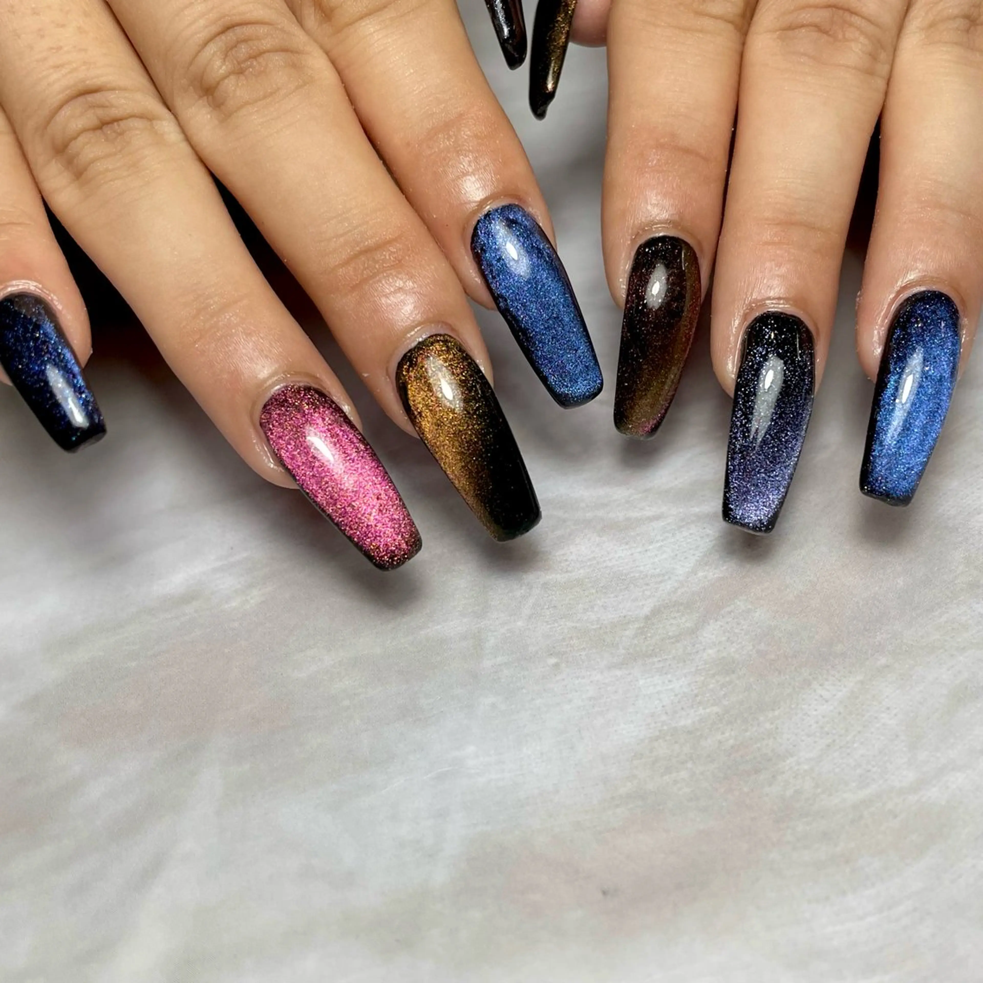 ネイル マグネットネイル ワンカラーネイル スカルプネイル Reflection marikoのネイルデザイン