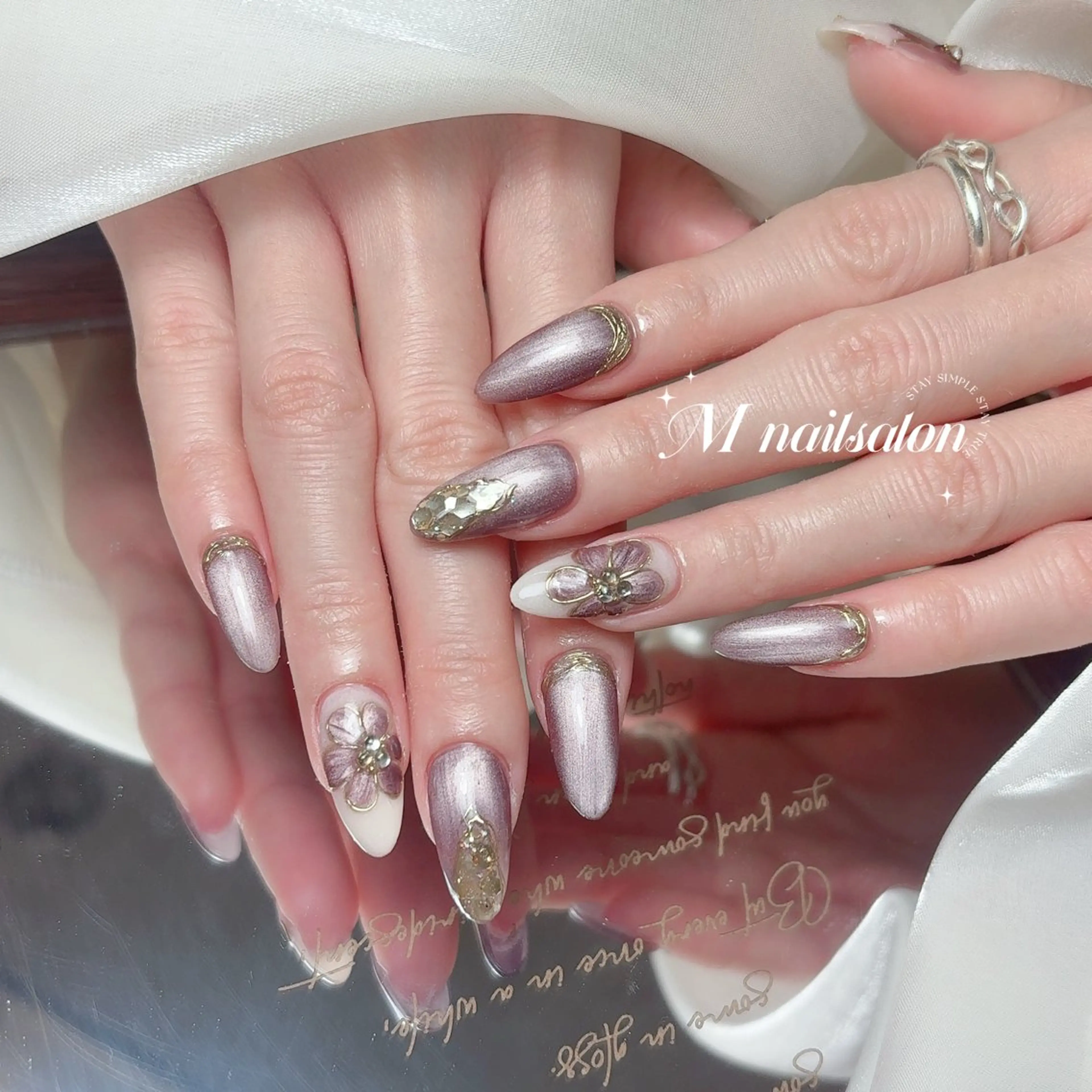 ネイル ハンドネイル M🌷nail 長さだし専門店のネイルデザイン