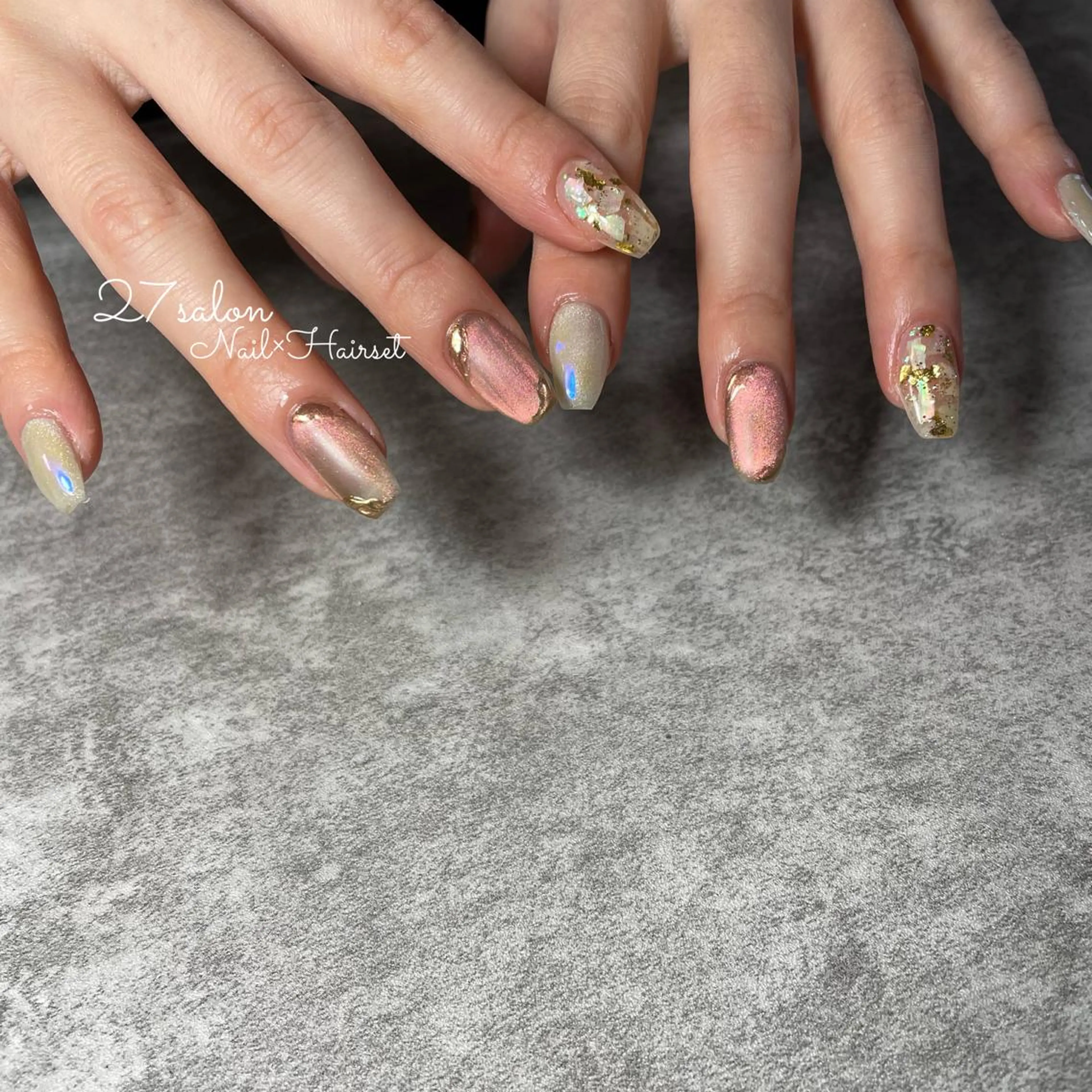 ネイル オーロラネイル マグネットネイル 27salon yuinaのネイルデザイン