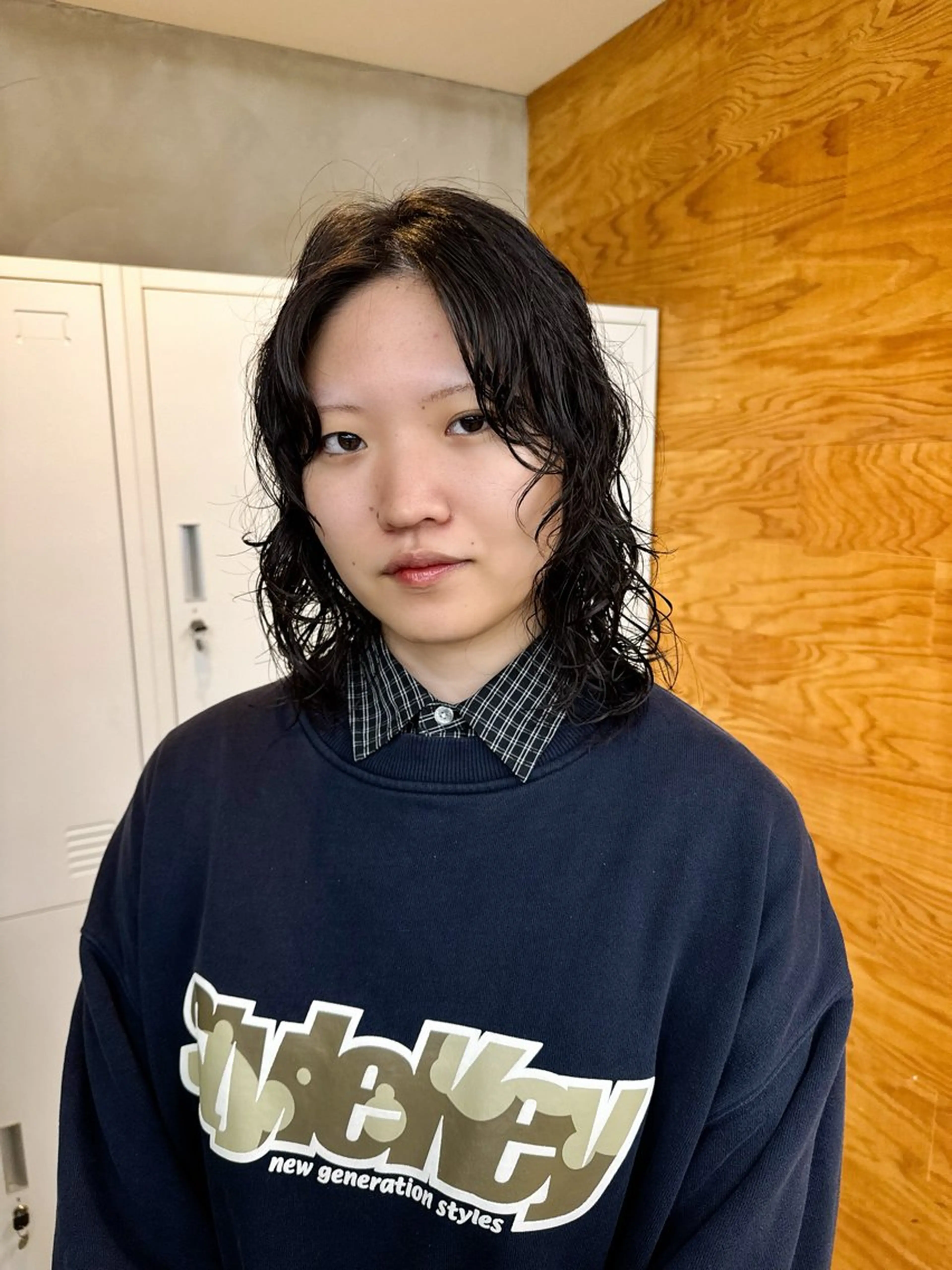 ミディアム ミディアムレイヤー ミディアムパーマ レイヤーカット パーマ eikoのヘアスタイル