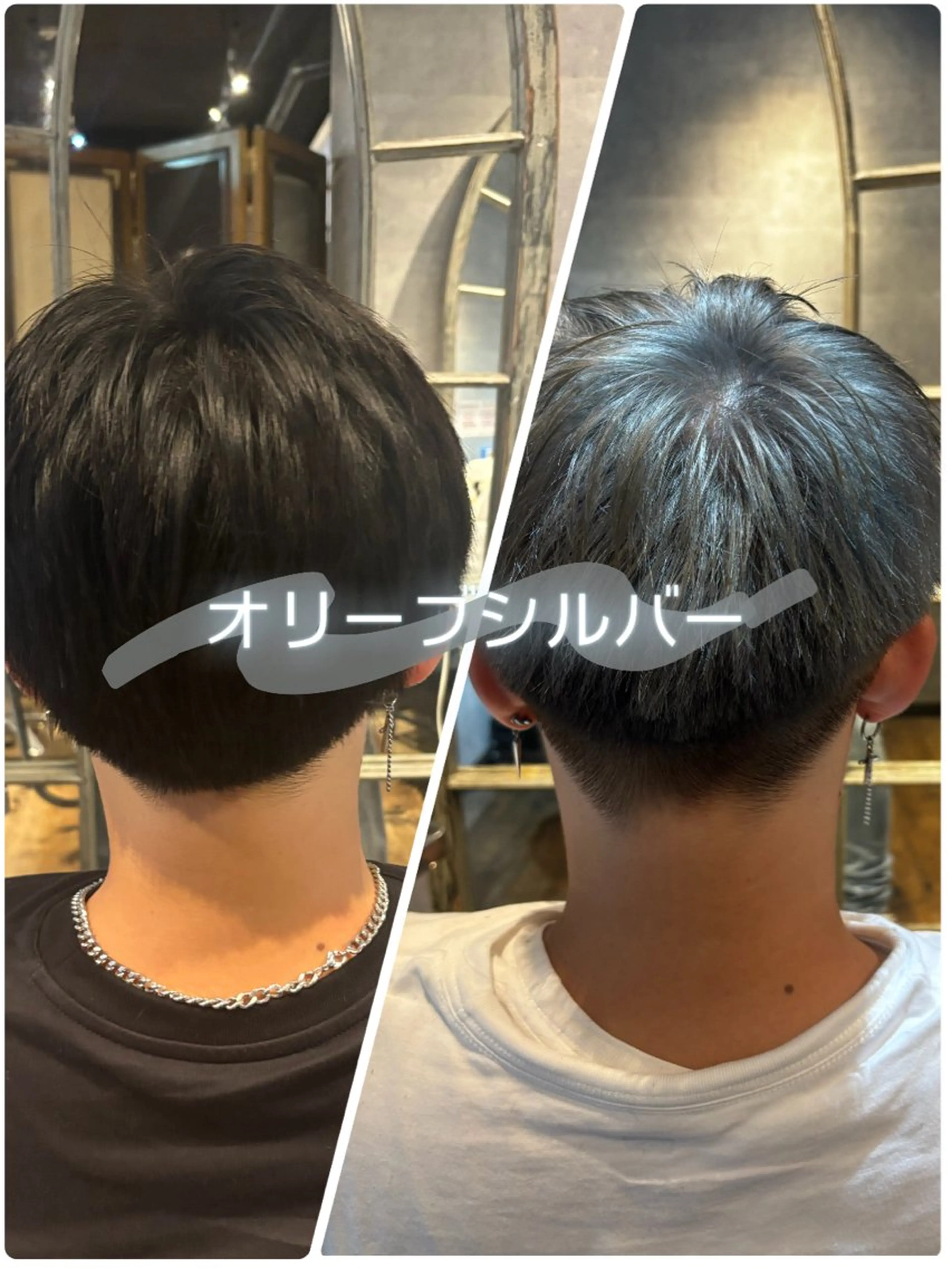 ショート カラー メンズ シルバー 🌙透明感カラー／ 丁寧施術｜松本のヘアスタイル