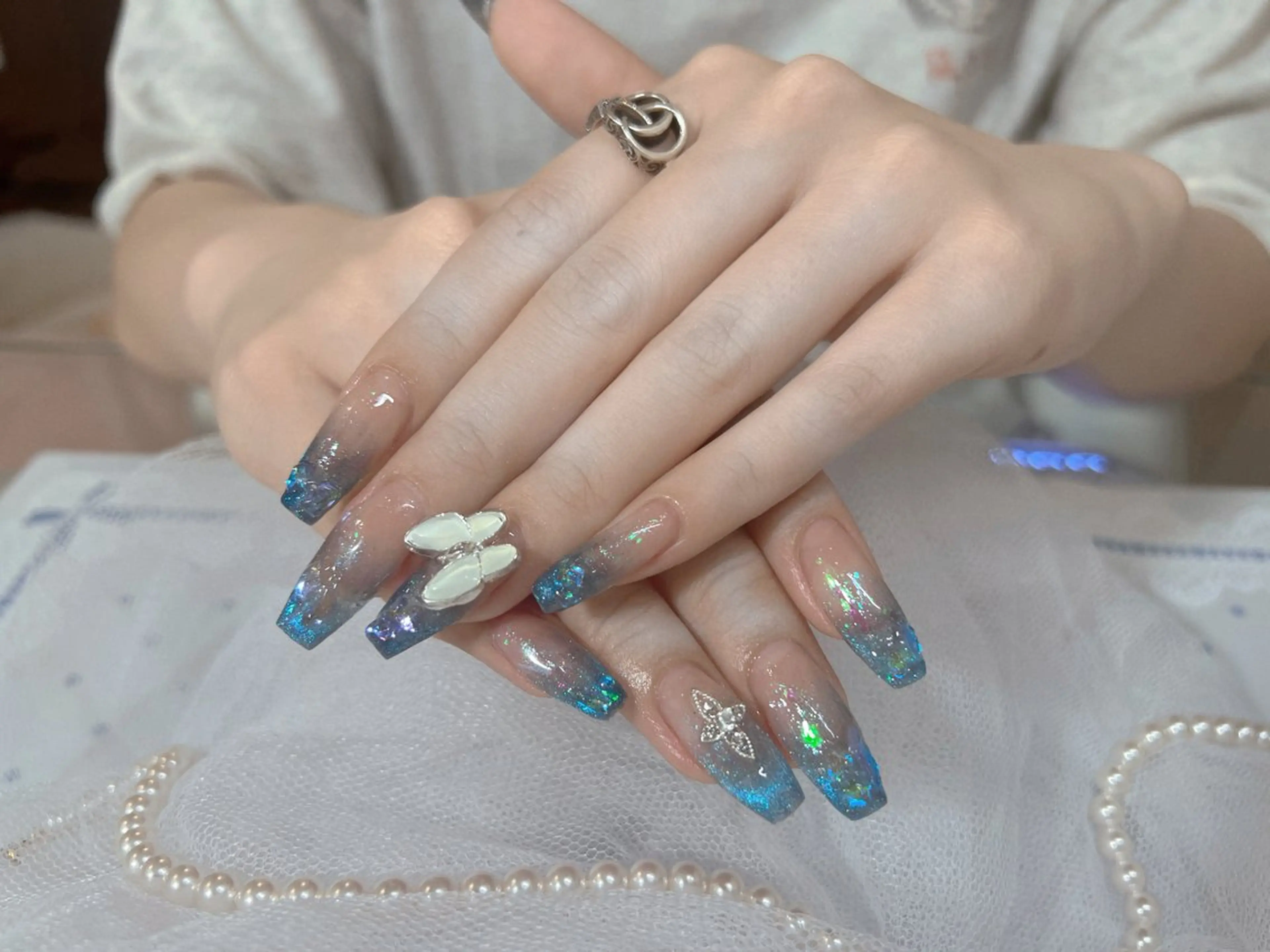 【持ち込みデザイン】 +韓国ワンホンネイルパーツ付け放題¥9980の写真