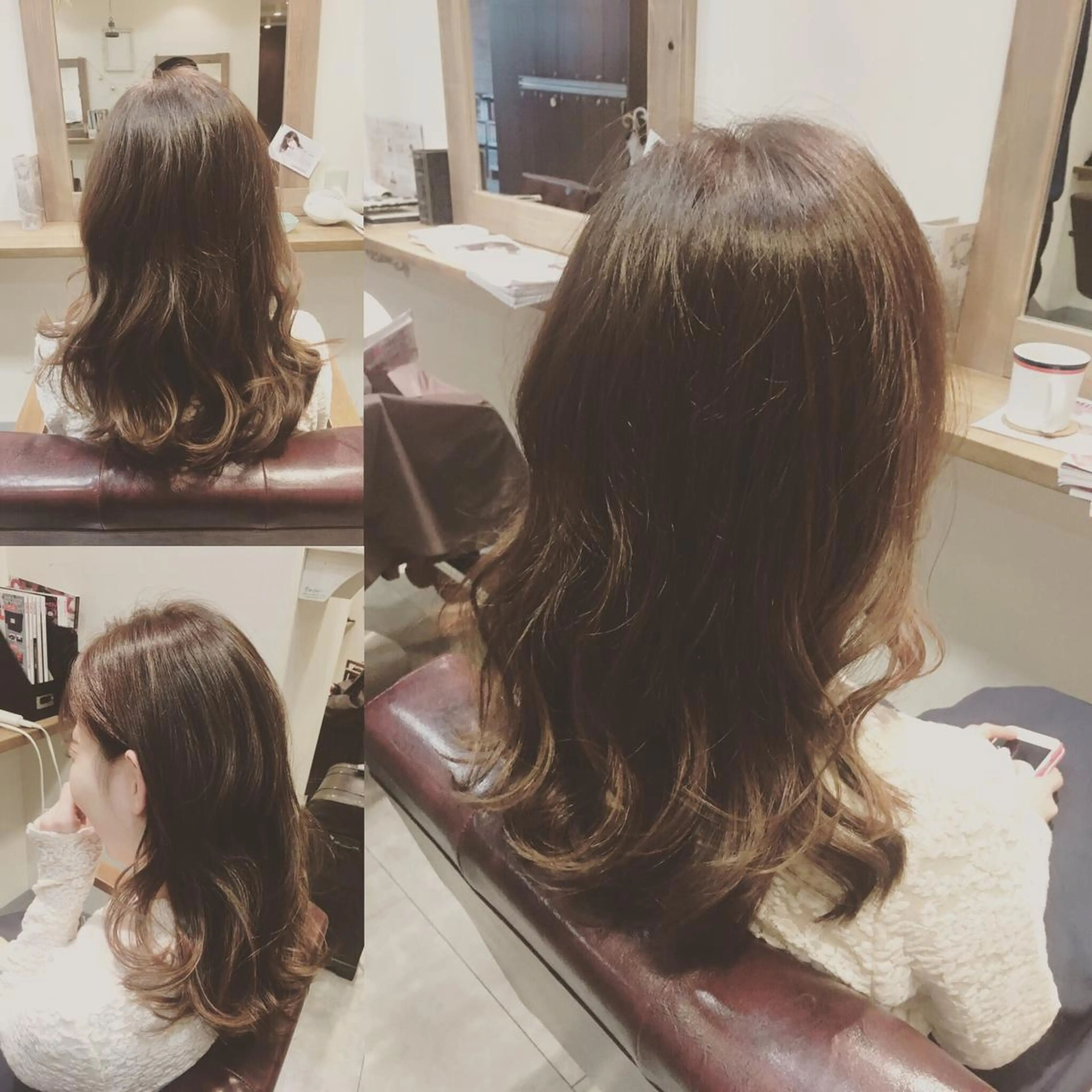 セミロング ロング カラー アッシュ ピンクカラー ピンクアッシュ hair salon Ranun髪質改善のヘアスタイル