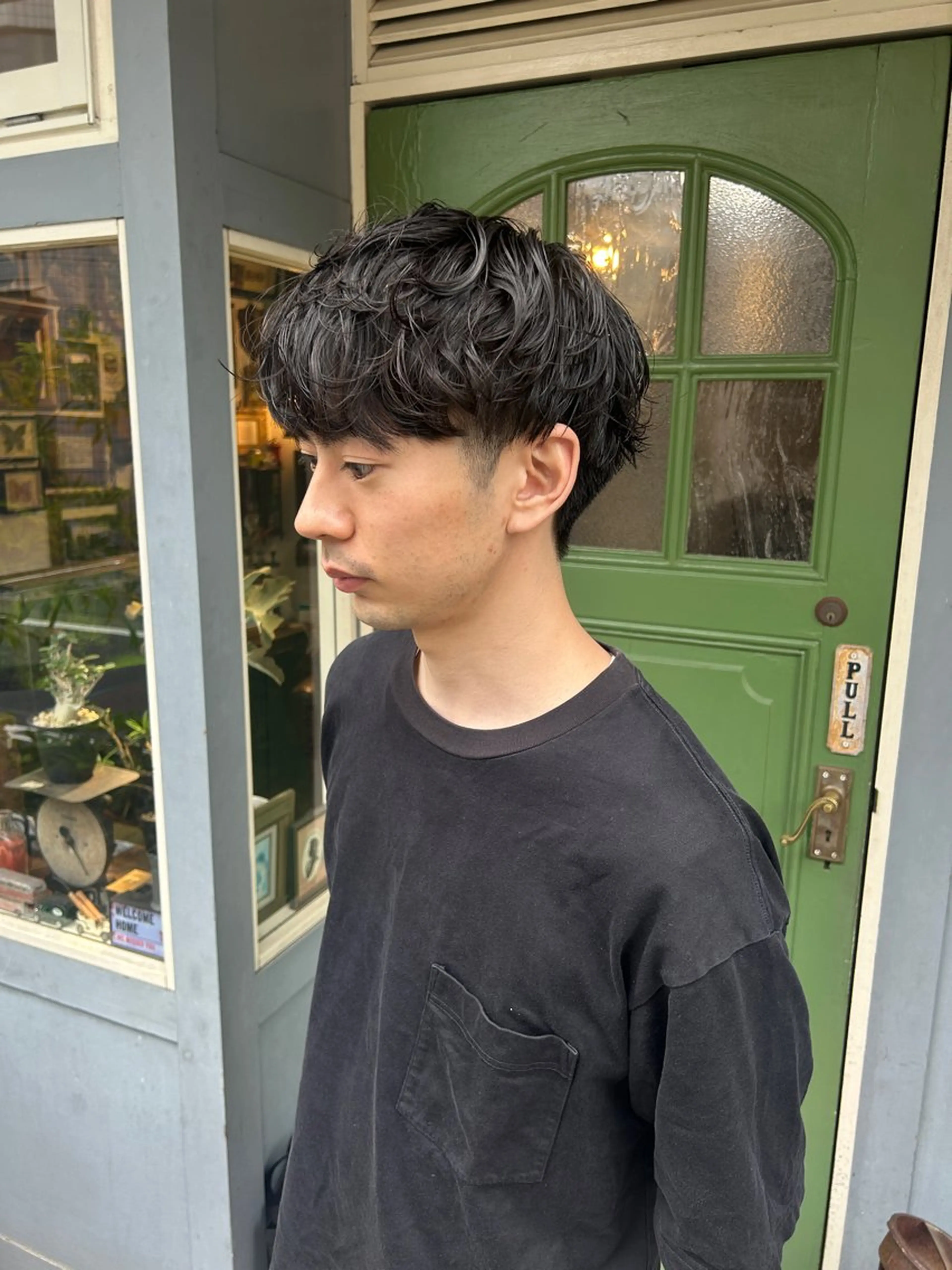 ショート パーマ メンズ カット パーマ 清水千優/パーマ/透 明感カラー/メンズのヘアスタイル