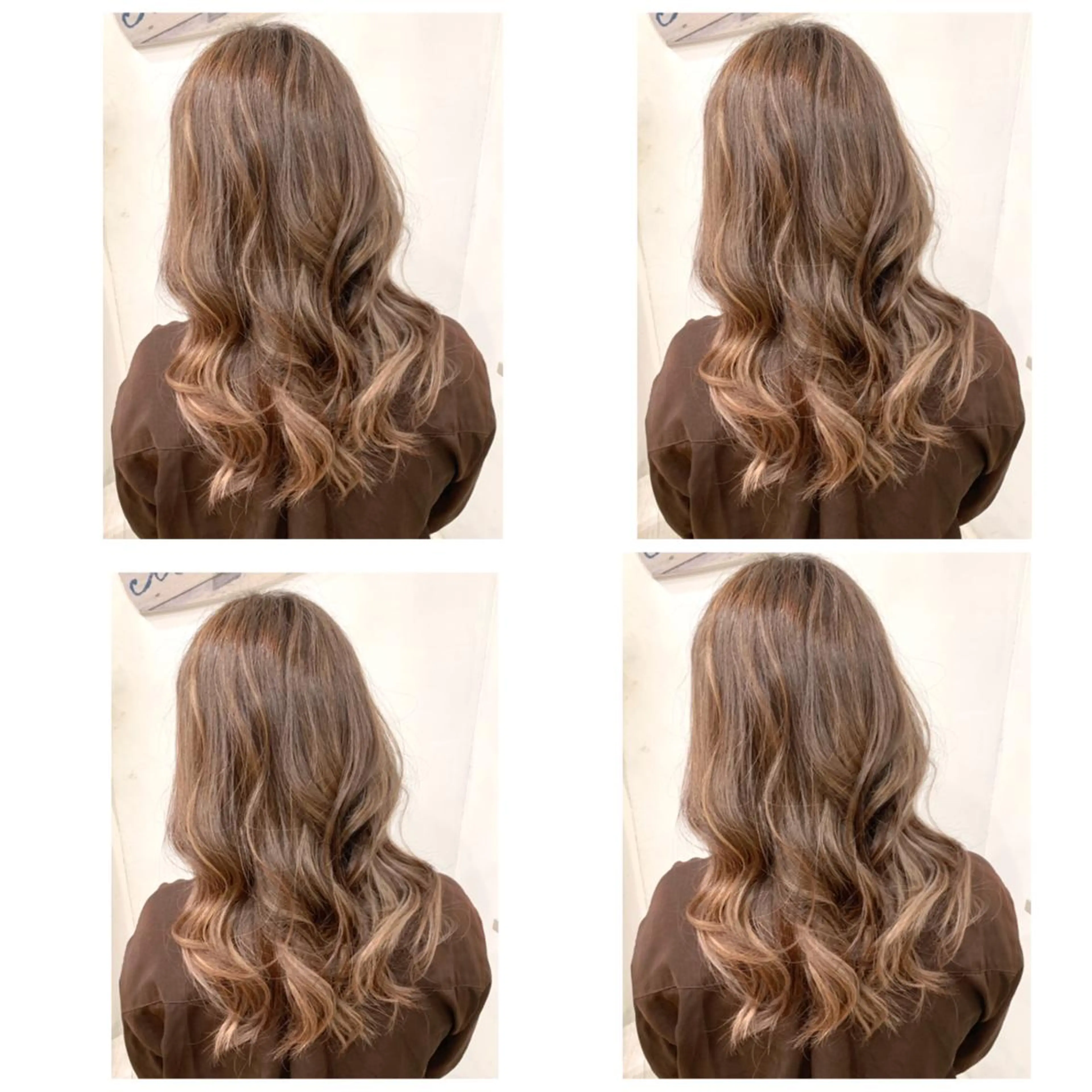 ロング カラー アッシュ バレイヤージュ ブリーチ デザインカラー グレージュ カット ヘアカラー トリートメント 京都大人女性ショート 徒歩1分/秋山のヘアスタイル