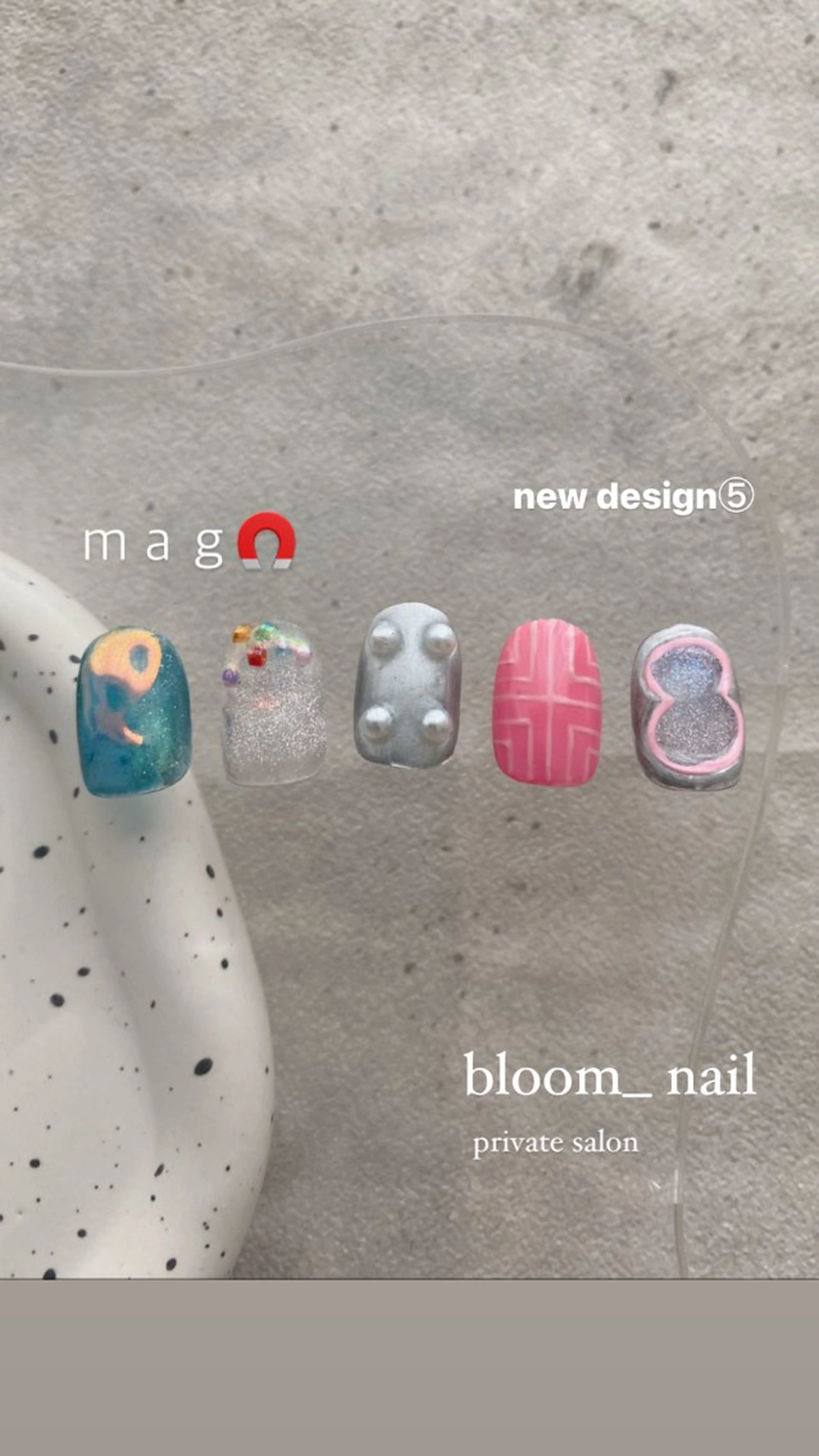 ネイル アートネイル マグネットネイル ぷっくりネイル ハンドネイル ハンドケア bloom_ nailのネイルデザイン