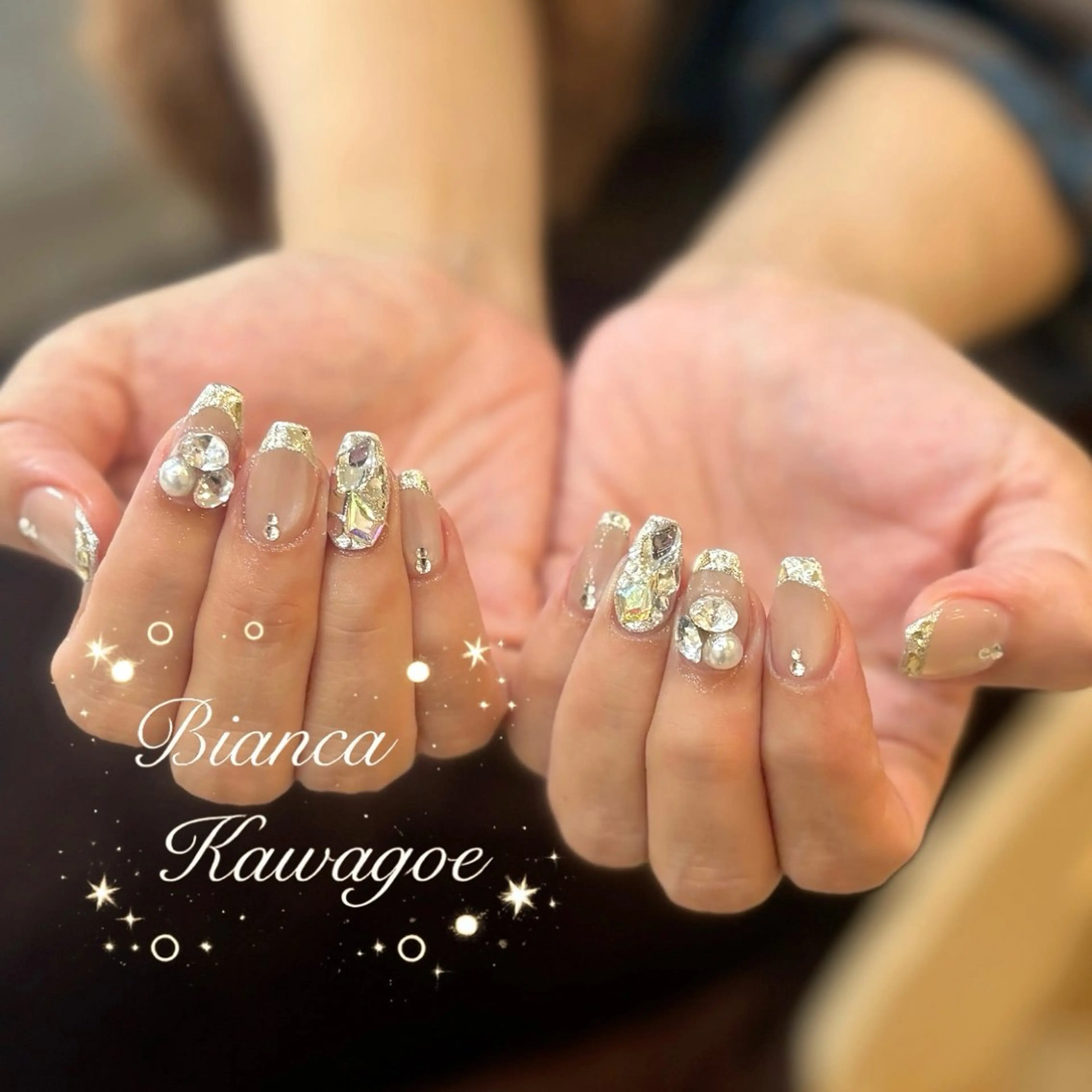 ネイル フレンチネイル ガラスフレンチ ハンドネイル Bianca川越店 🌸Satoのネイルデザイン