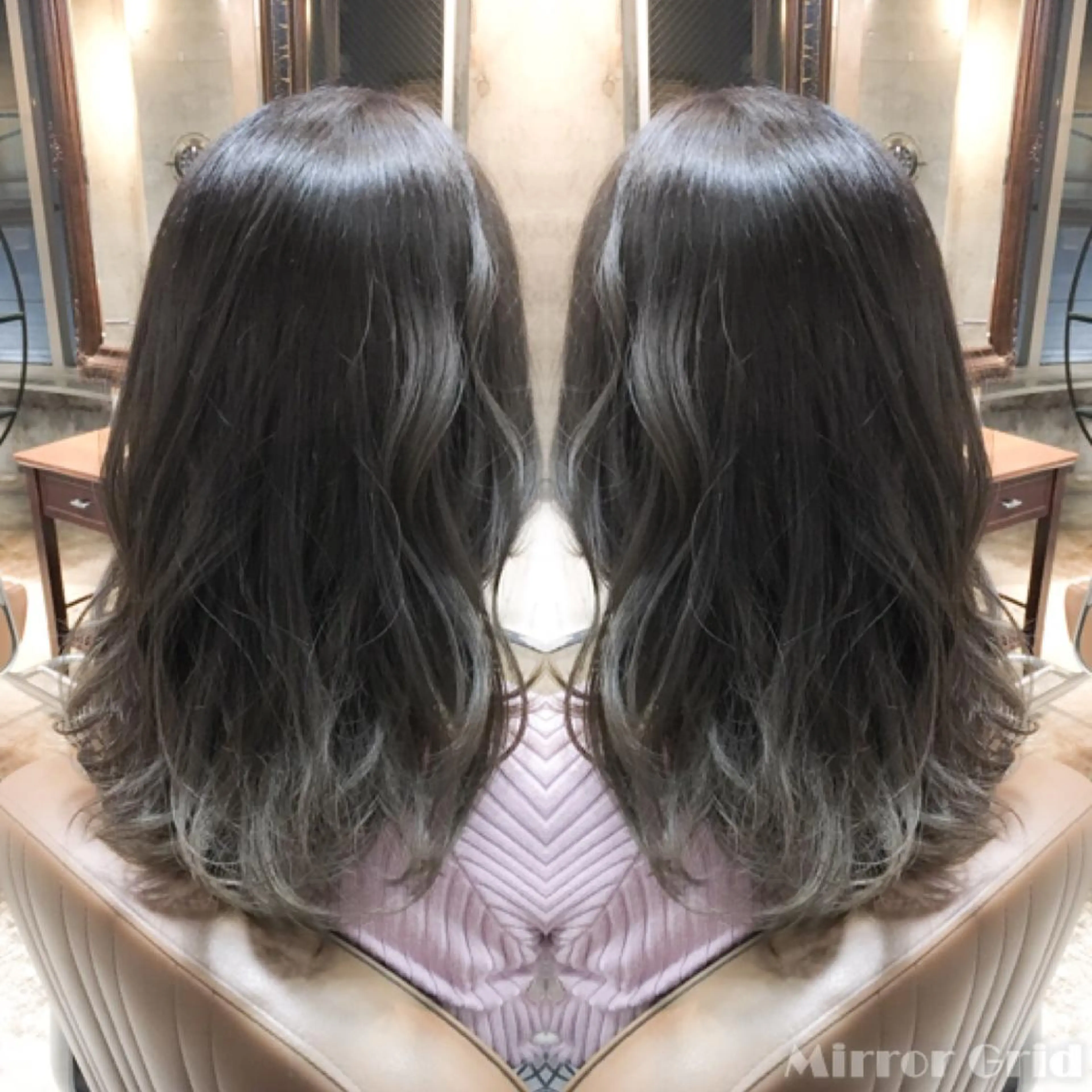 ロング カラー グラデーションカラー グレージュ 北條 優輝のヘアスタイル