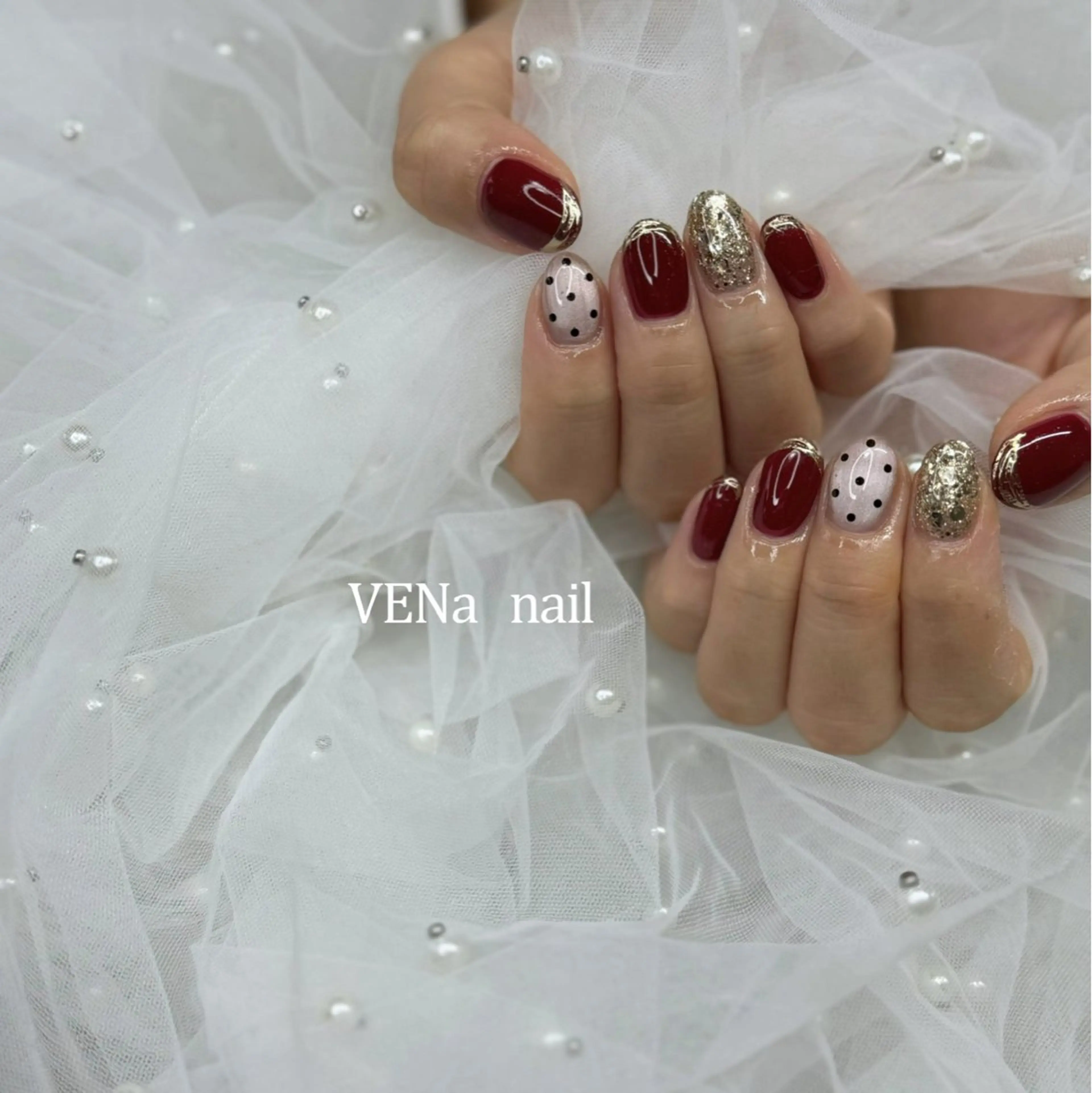ネイル ドット マグネットネイル 持ち込み 冬ネイル ハンドネイル VENa eye＆ nail salonのマツエク・マツパデザイン
