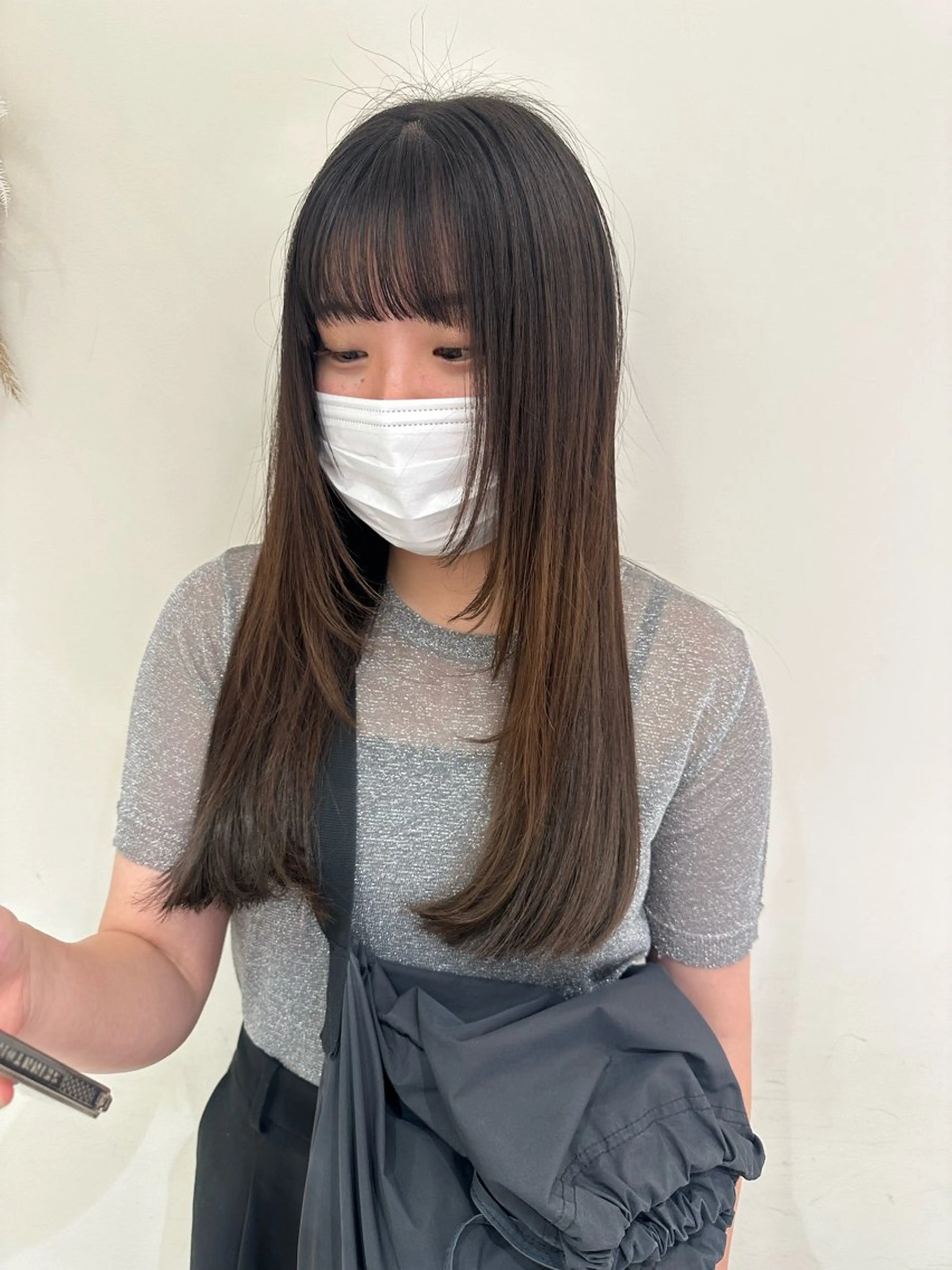 ロング カラー ヘアアレンジ タイトボブ個性派カラ ーAKANEのヘアスタイル