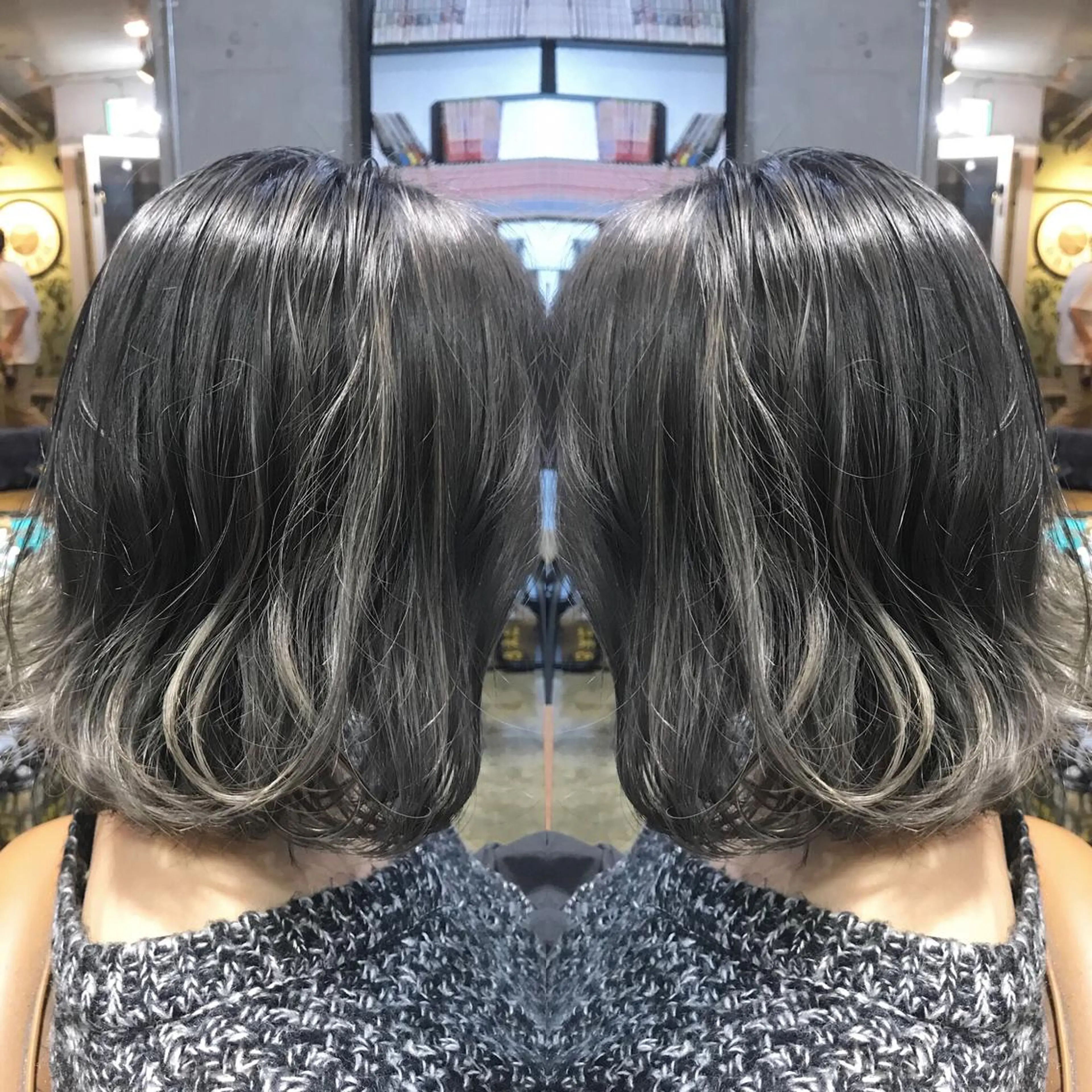 ミディアム カラー パーマ ヘアアレンジ メンズ キッズ ネイル マツエク・マツパ グレージュ サロンドミルク 原宿のヘアスタイル