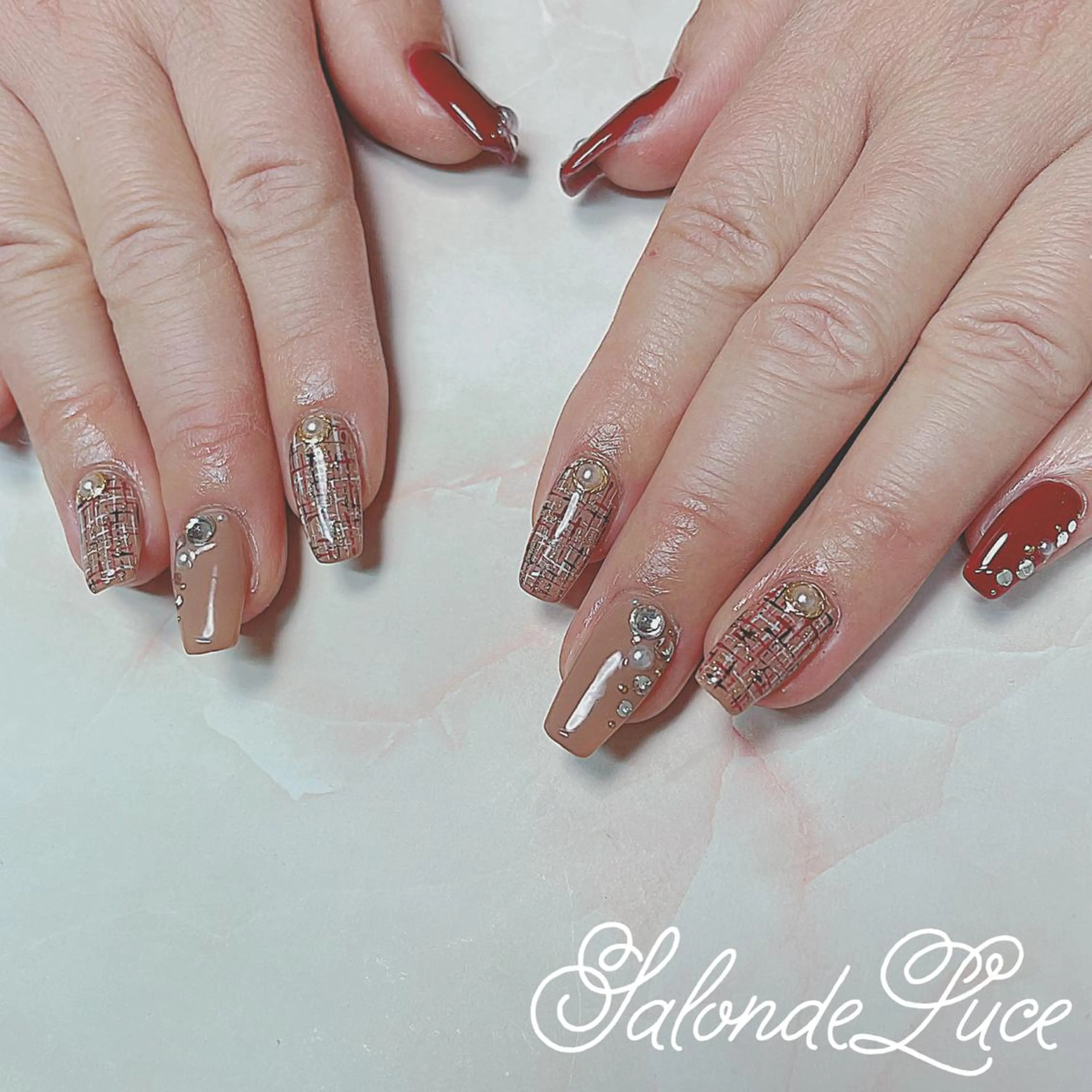 ネイル ツイードネイル Salon de Luceのネイルデザイン