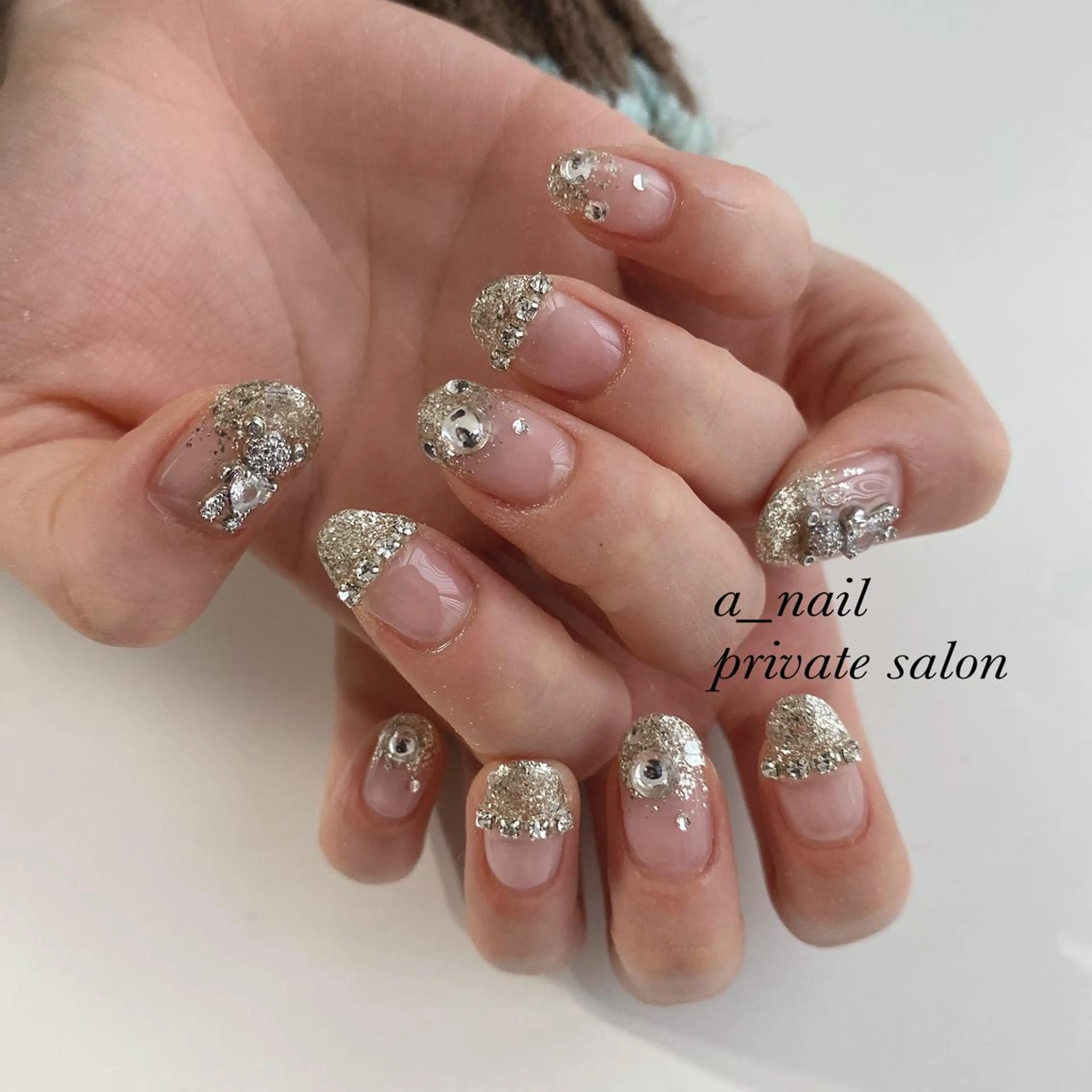 ネイル アニマル柄 フレンチネイル ジェルネイル 氷ネイル・うるうるネイル レース 菅 恵奈のネイルデザイン