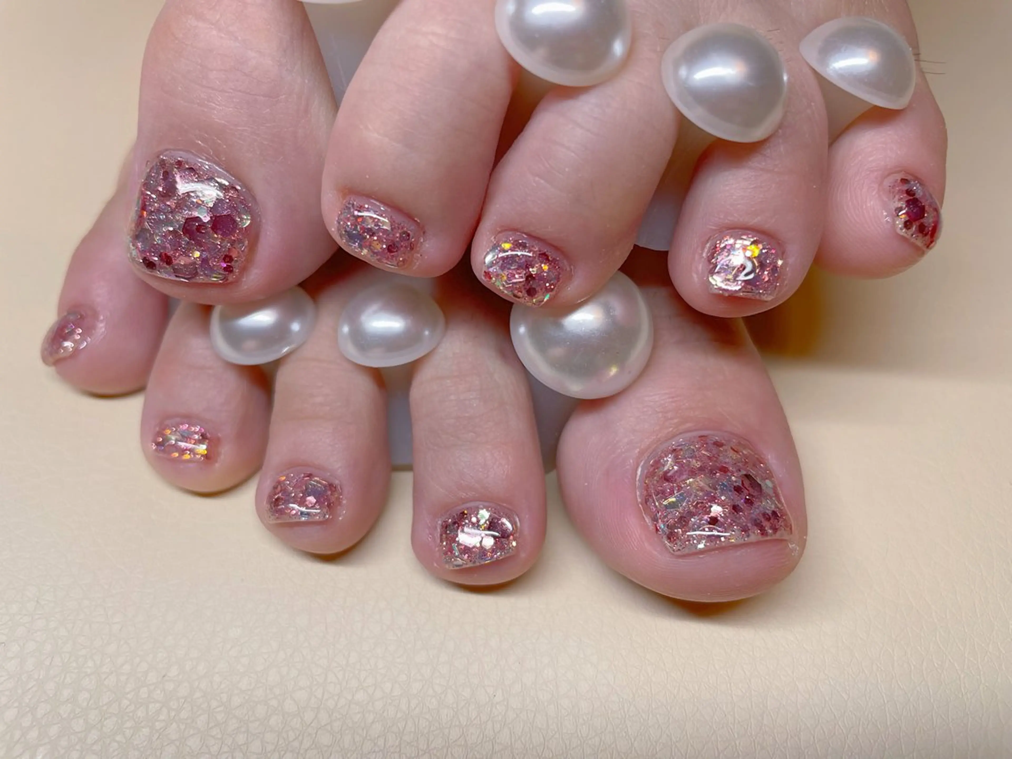 ネイル ホログラムネイル フットネイル エン Nail salonのネイルデザイン