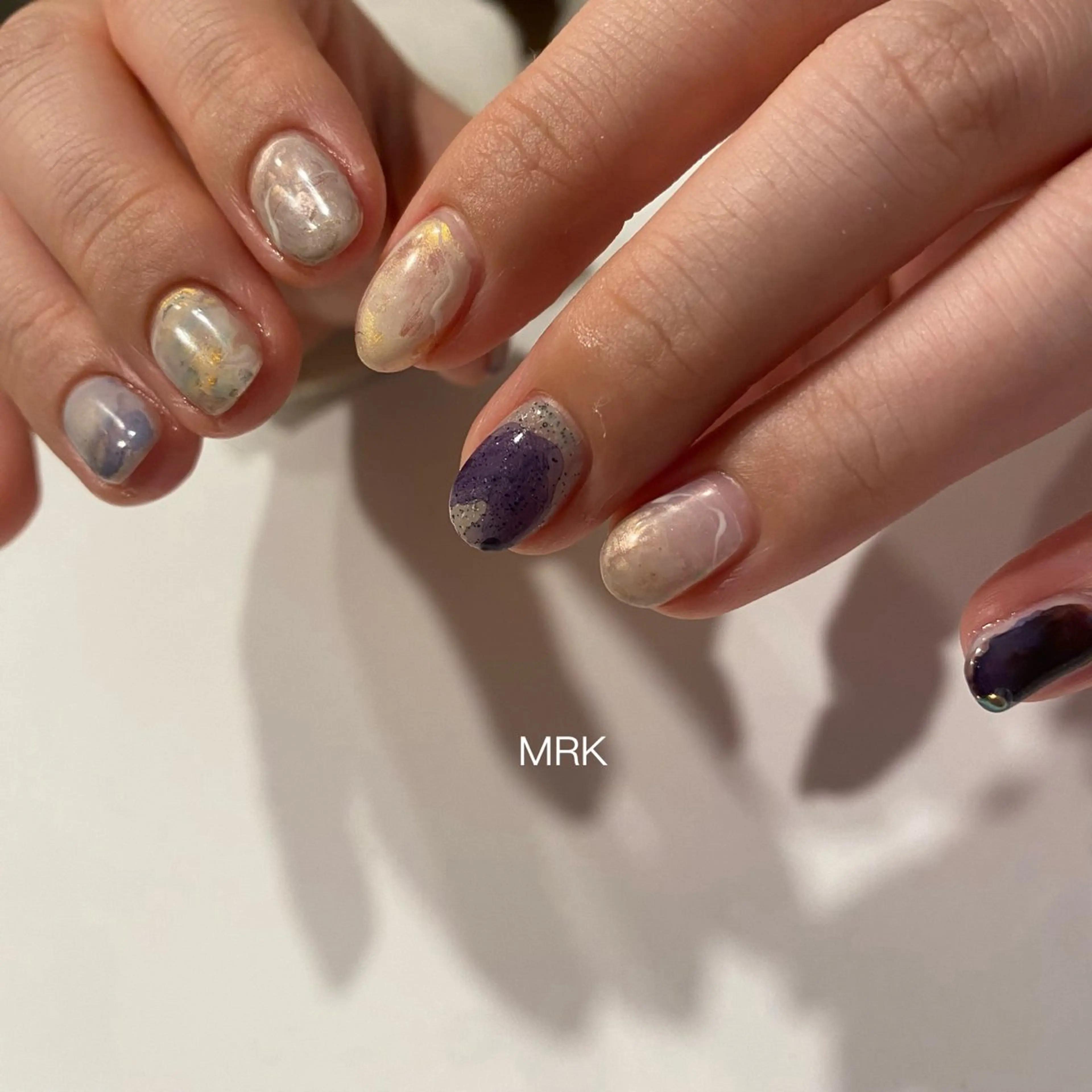 ネイル マグネットネイル ネイビー ニュアンスネイル MARUKO nailのネイルデザイン