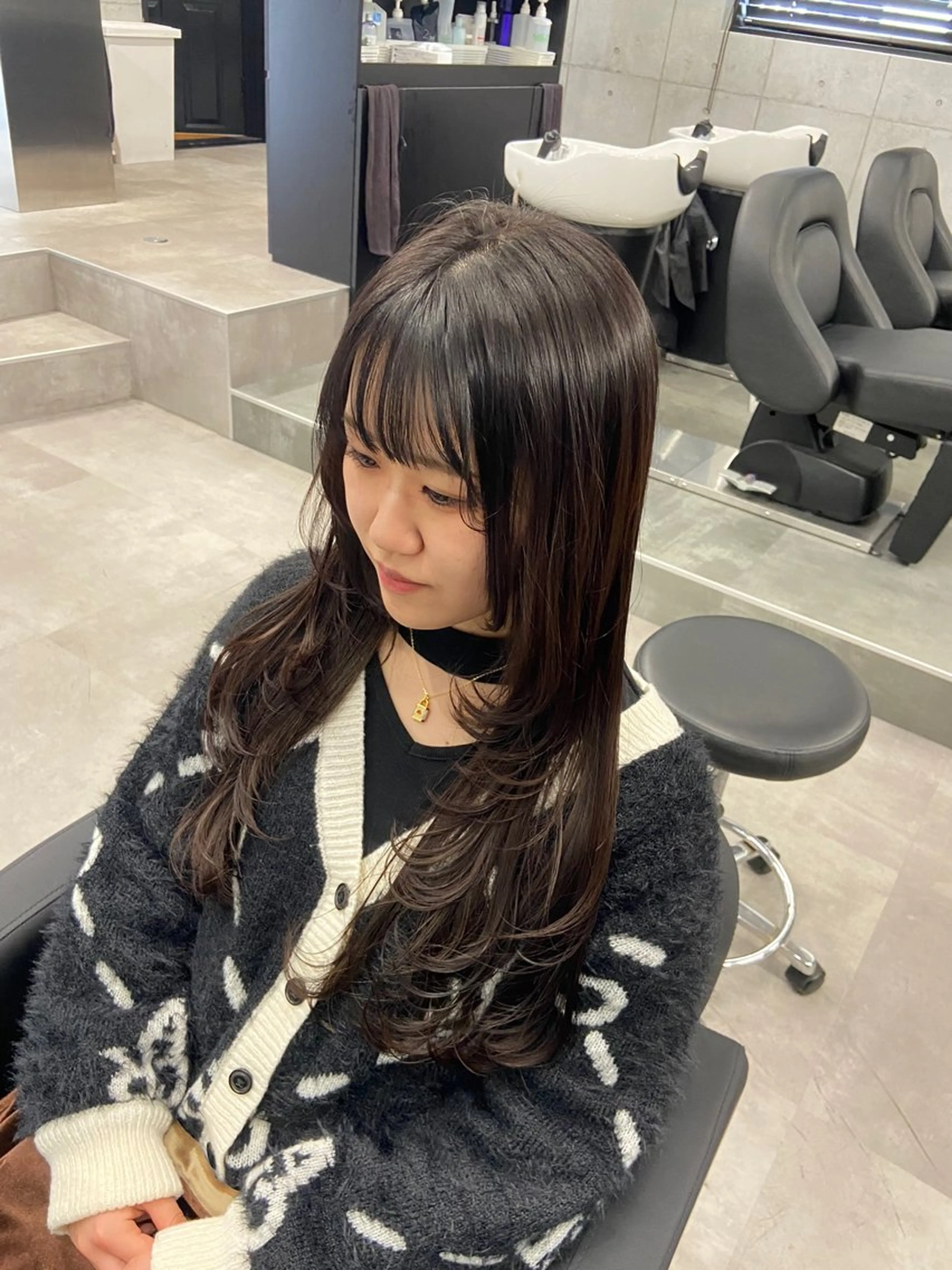 ロング カラー レイヤーカット カット ヘアカラー トリートメント amie   水戸所属・レイヤー💧艶髪 💧Syotaのヘアスタイル