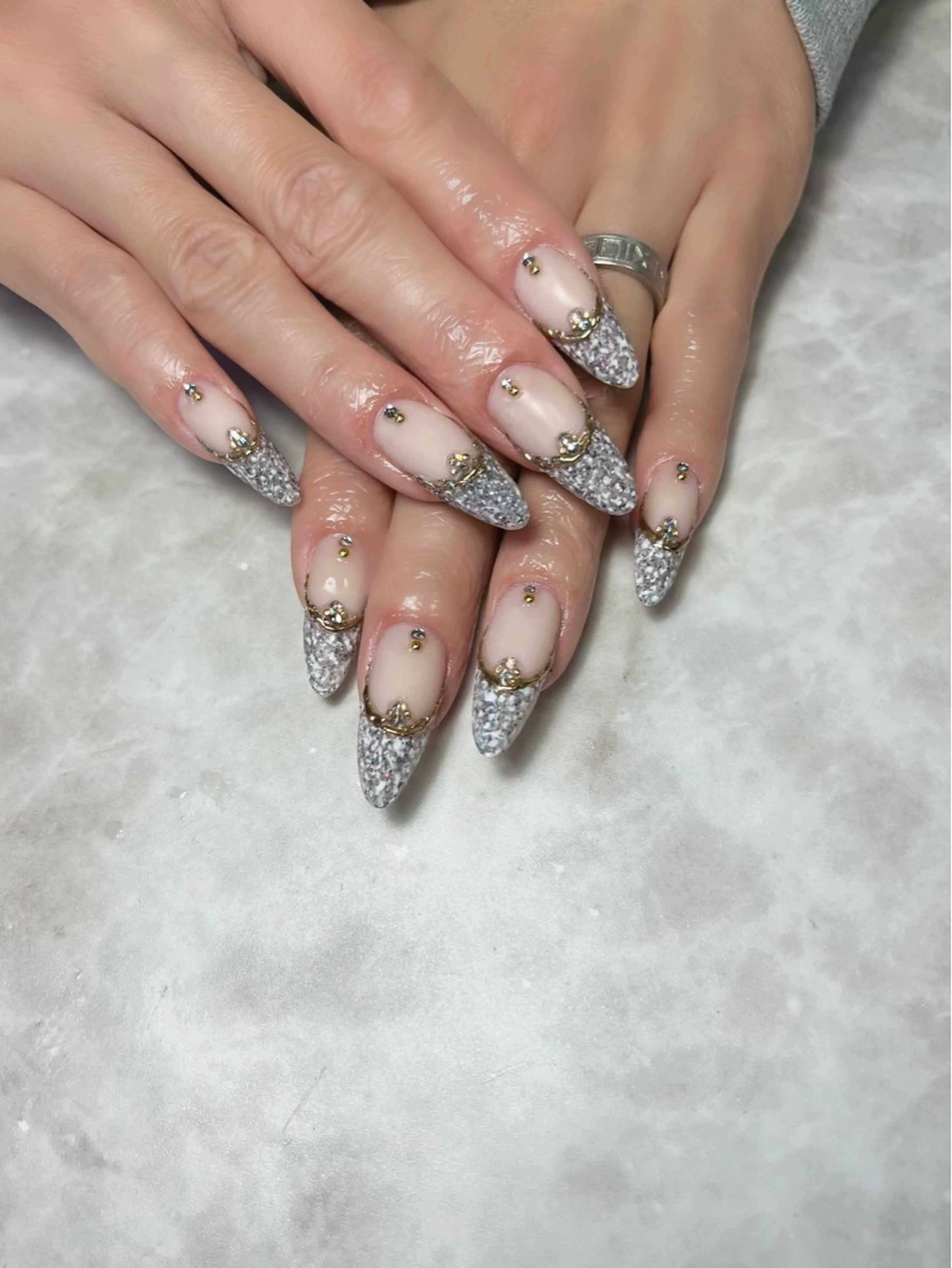 ネイル フレンチネイル スカルプネイル Nailsalon E's cafeのネイルデザイン