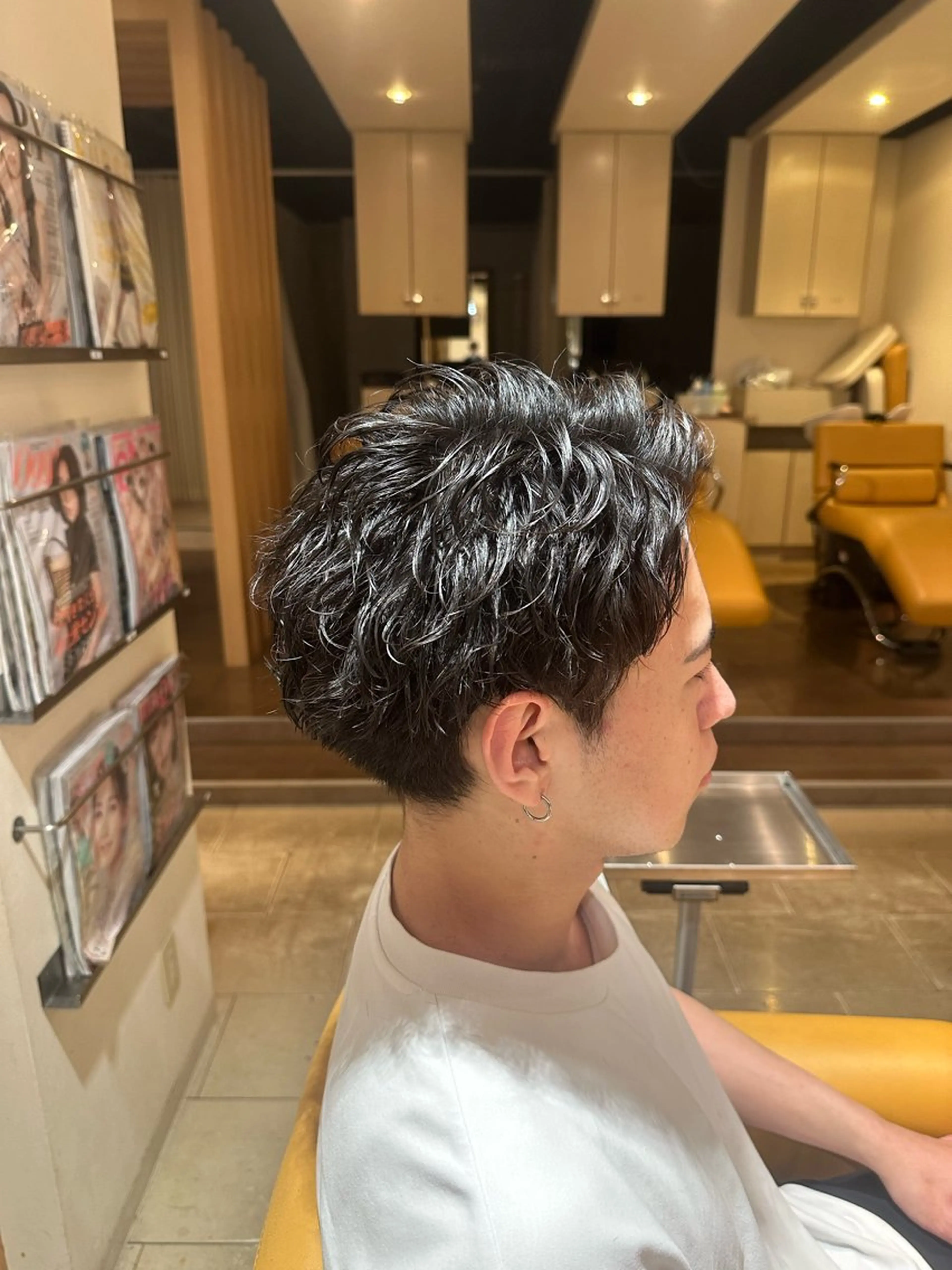 ショート パーマ メンズ メンズパーマ スパイラルパーマ 田中 汰知のヘアスタイル
