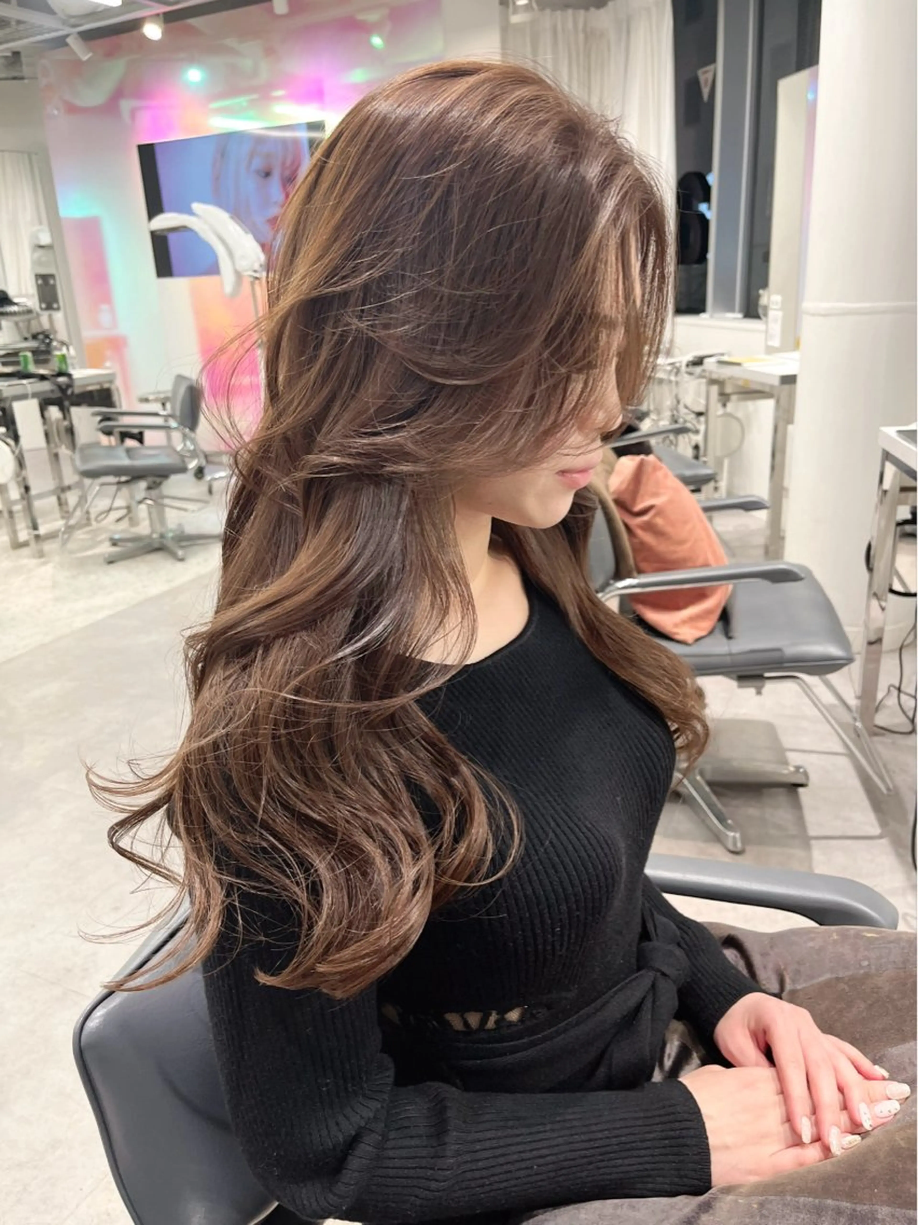 ロング カラー カット ヘアカラー トリートメント 韓国ハッシュカット/ 新宿/髪質改善/岡崎のヘアスタイル