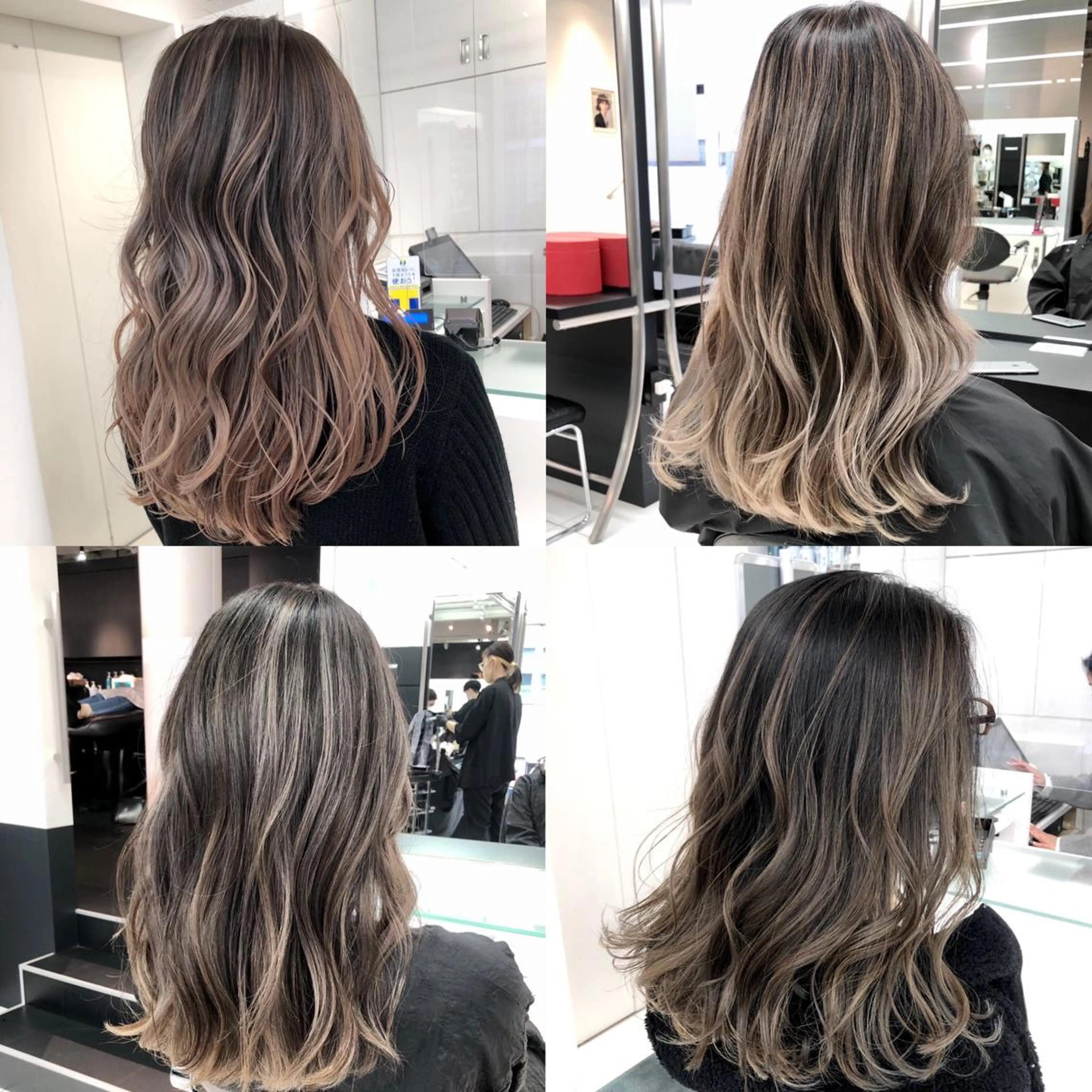 ロング 白髪ぼかしモデル募集 赤岡翔太のヘアスタイル