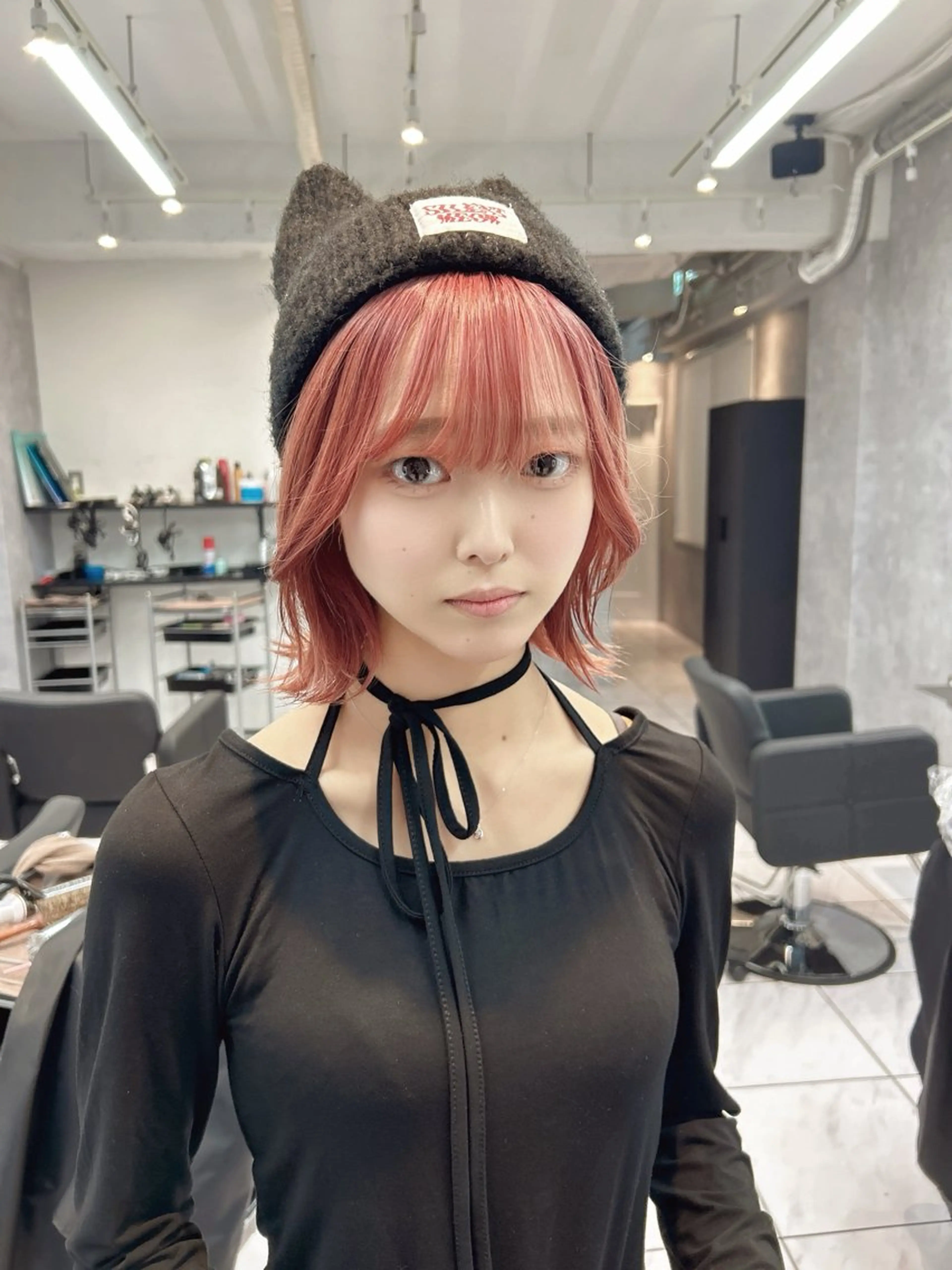 ショート カラー ブリーチ ピンクカラー ヘアカラー _WHITE 天神店 YUMEKA🐻のヘアスタイル