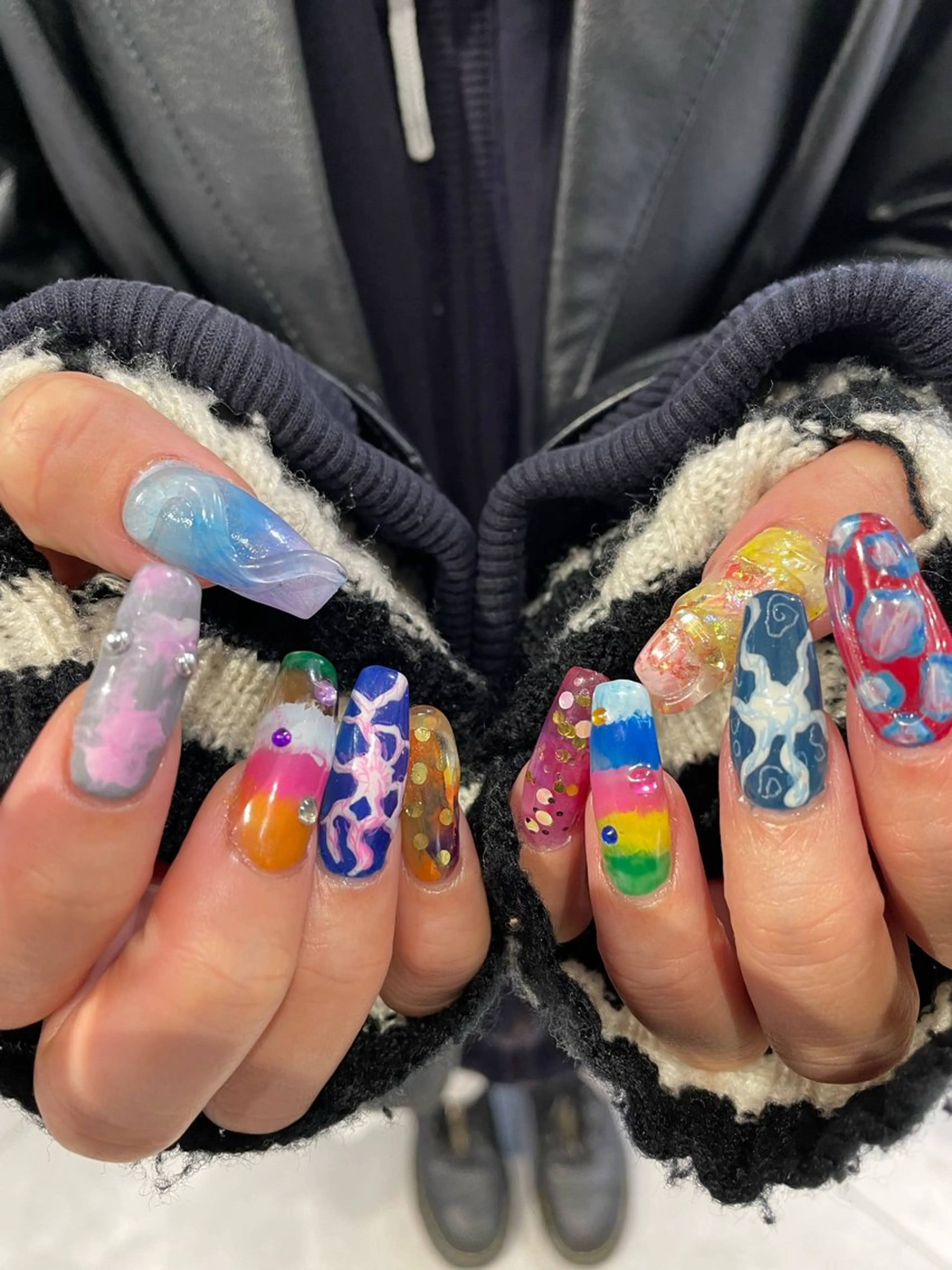 ネイル ジェルネイル パラジェル ハンドネイル hair&nail ☯️アイリ☯️のネイルデザイン