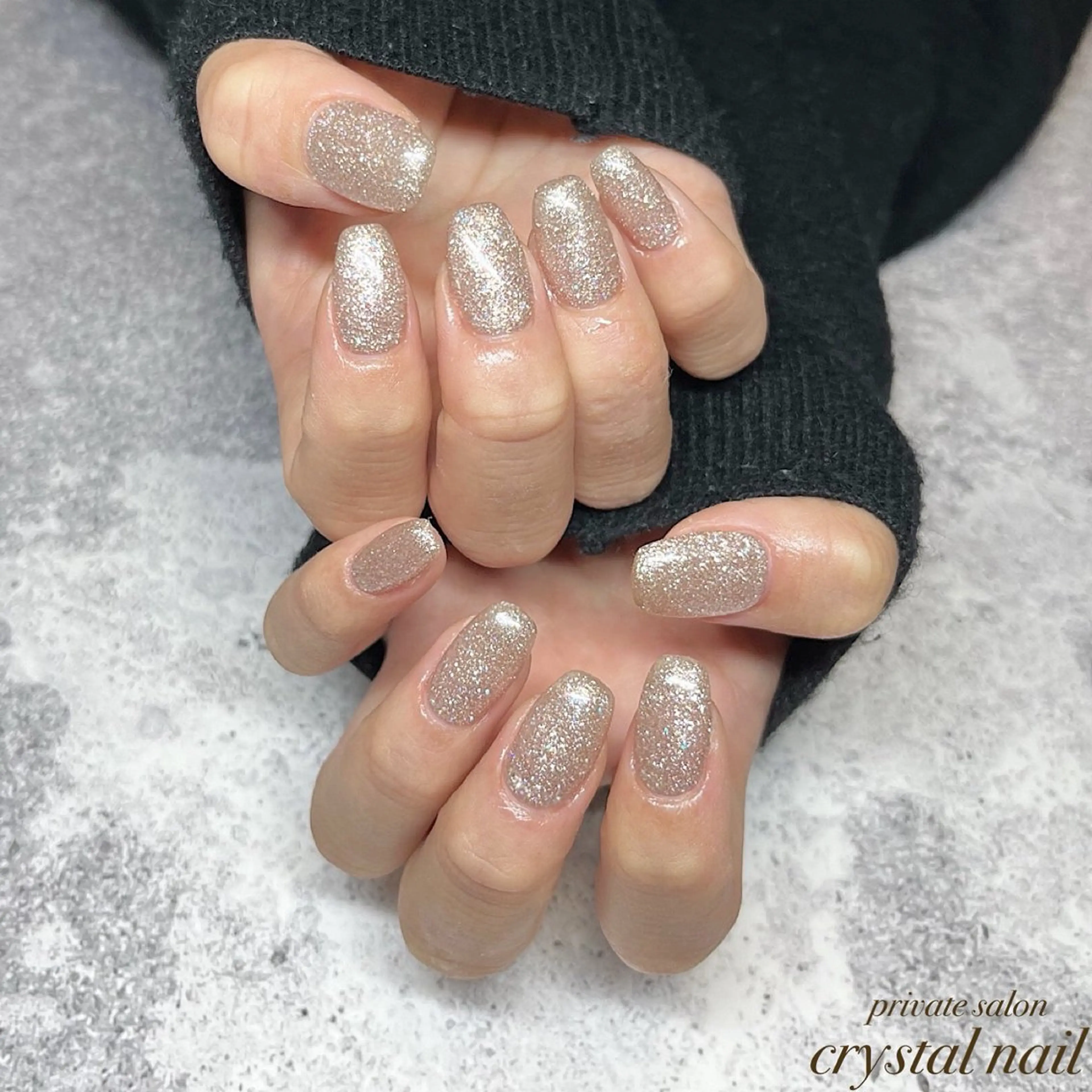 ネイル ラメ(グリッター) ワンカラーネイル Crystal Nailのネイルデザイン